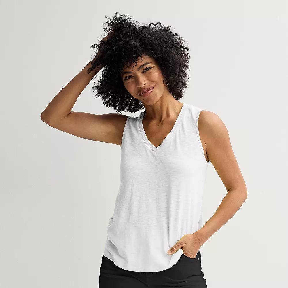 Women's Sonoma Goods For Life® Elevated V-Neck Tank Top, Size: XXL, Vital White Product Image