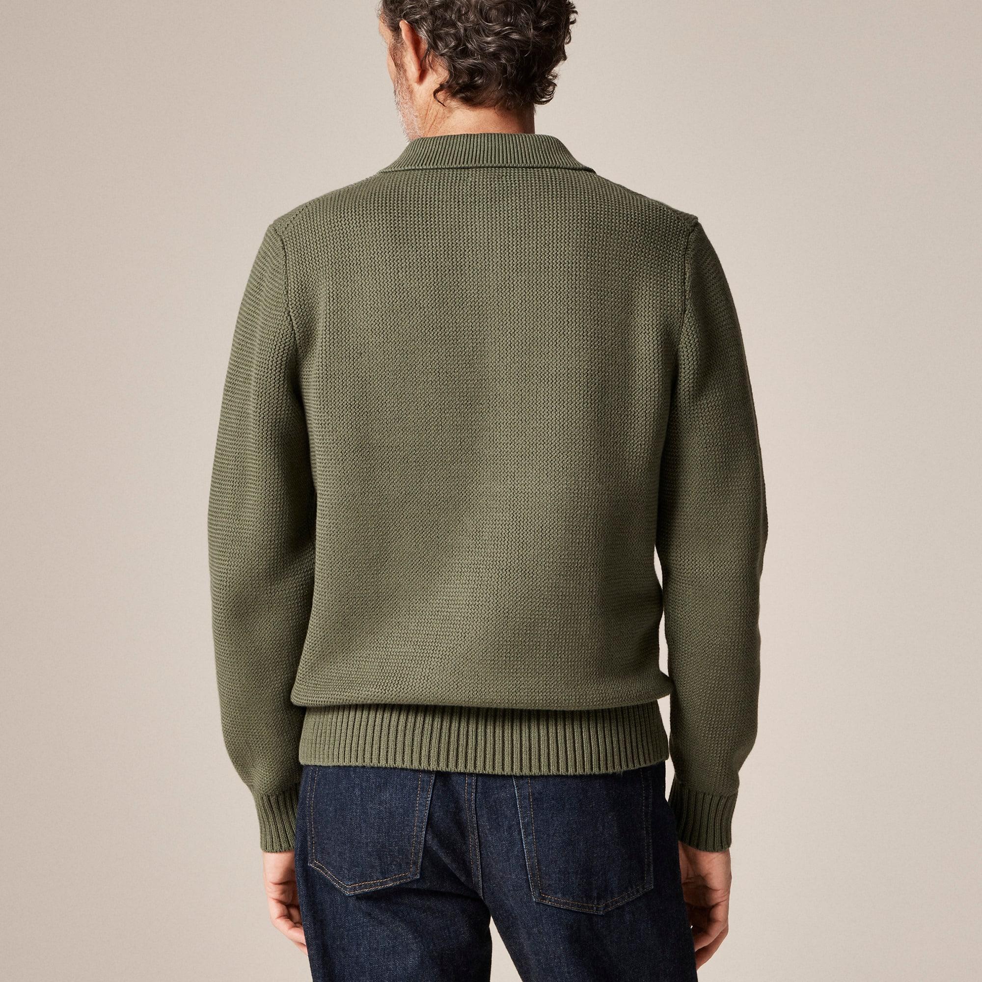 Cotton racking-stitch sweater-polo Product Image