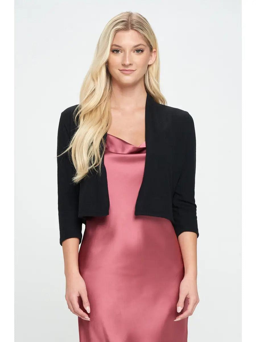 Brushed Knit Cashmere Like Bolero Cardigan Product Image