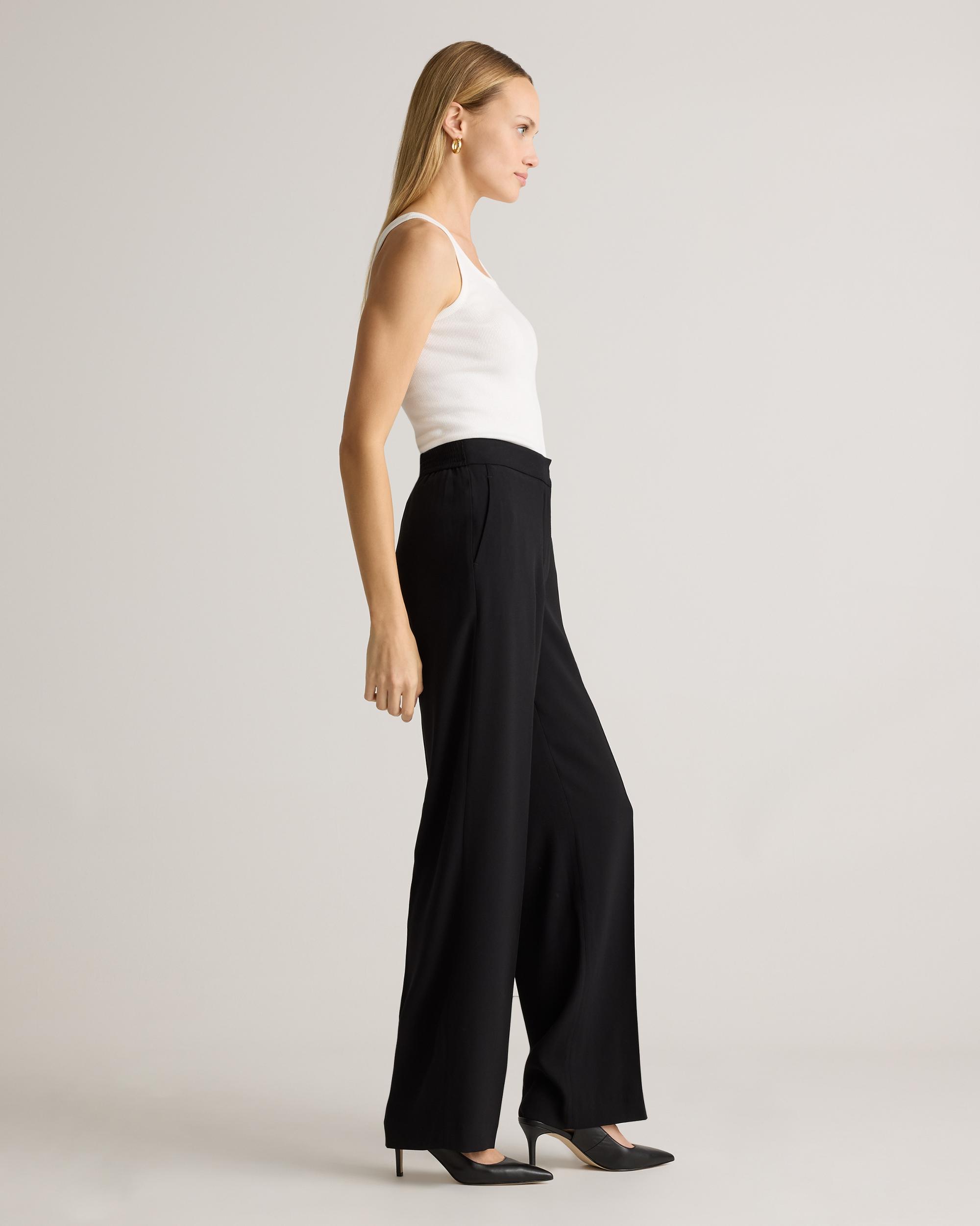 Quince | Women's Stretch Crepe Classic Trouser Pants Recycled Polyester Product Image