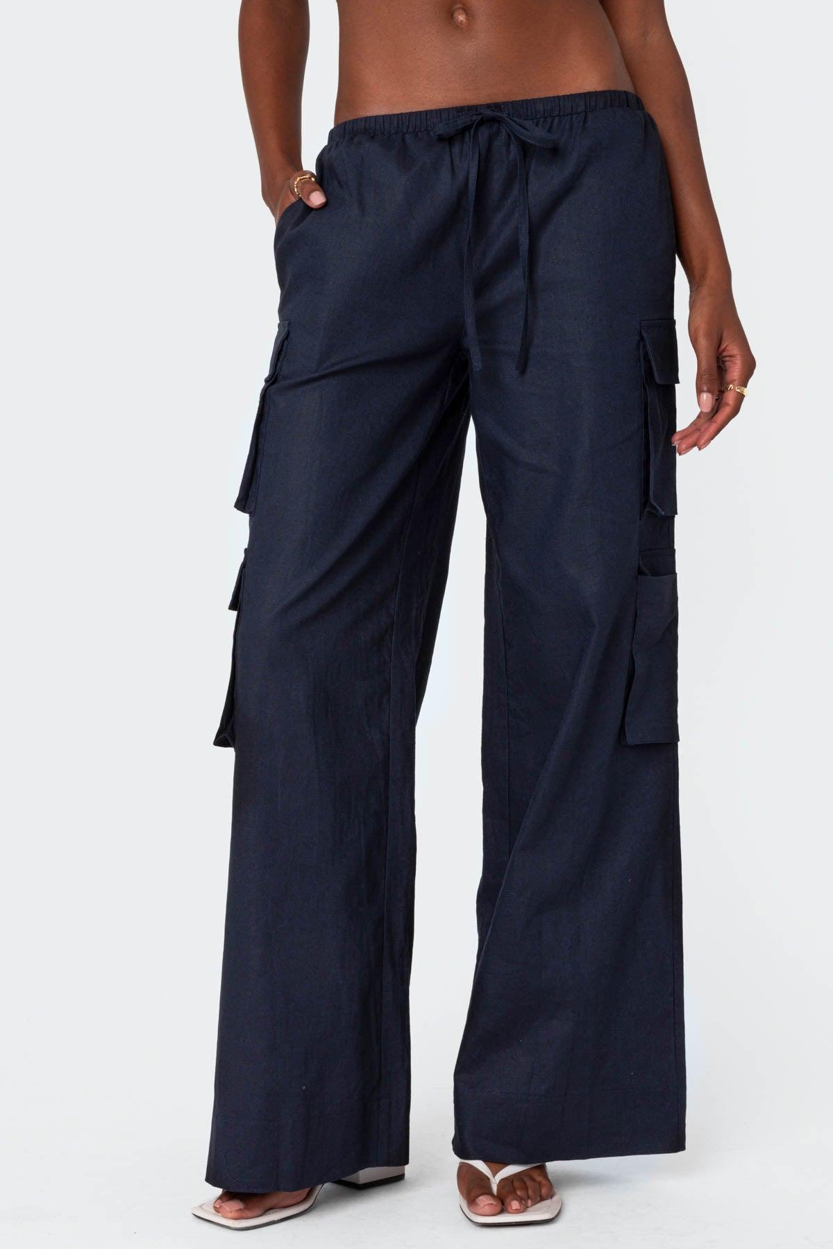 Bristol Linen Look Cargo Pants Product Image