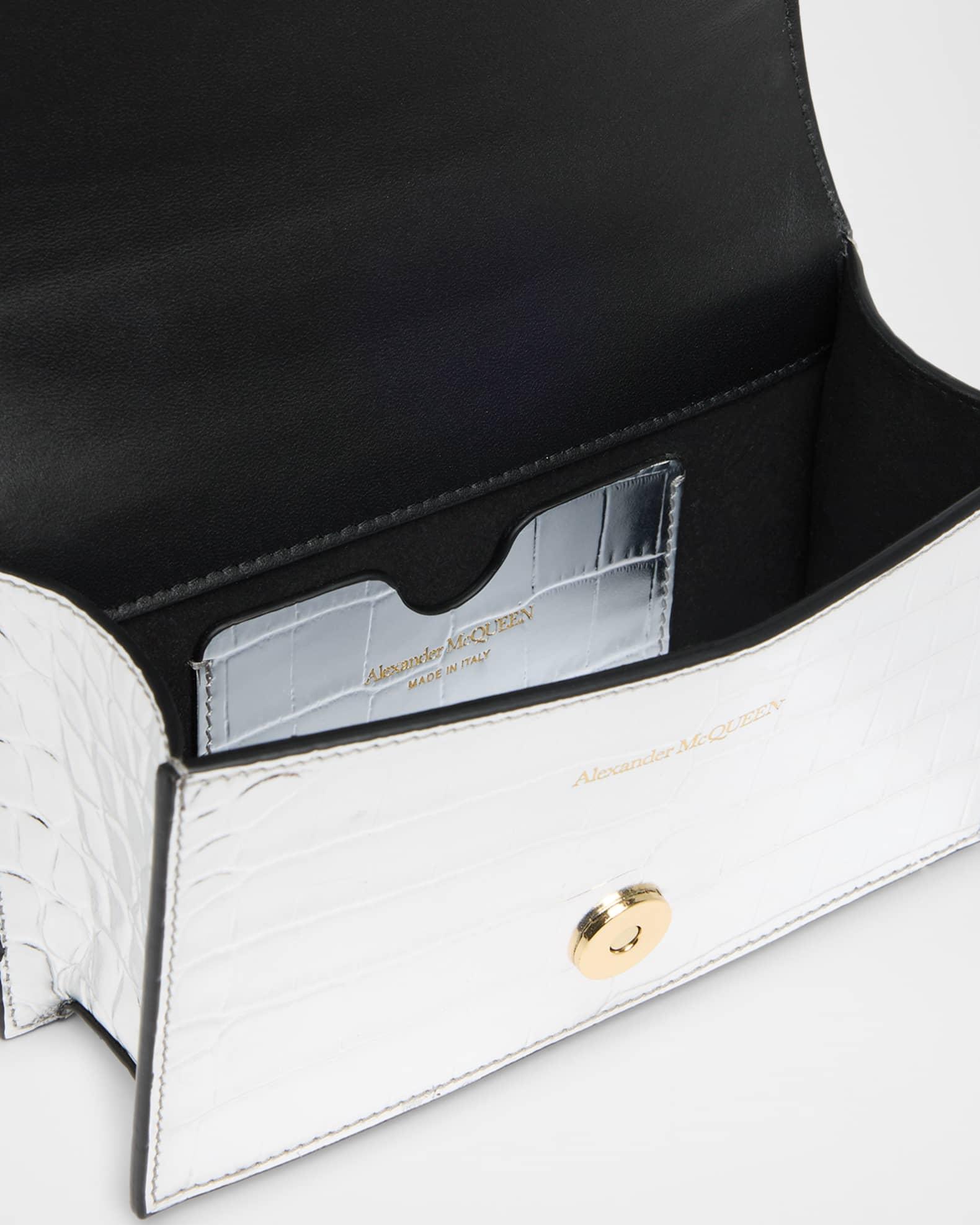 Mini Jeweled Croc-Embossed Satchel Bag Product Image