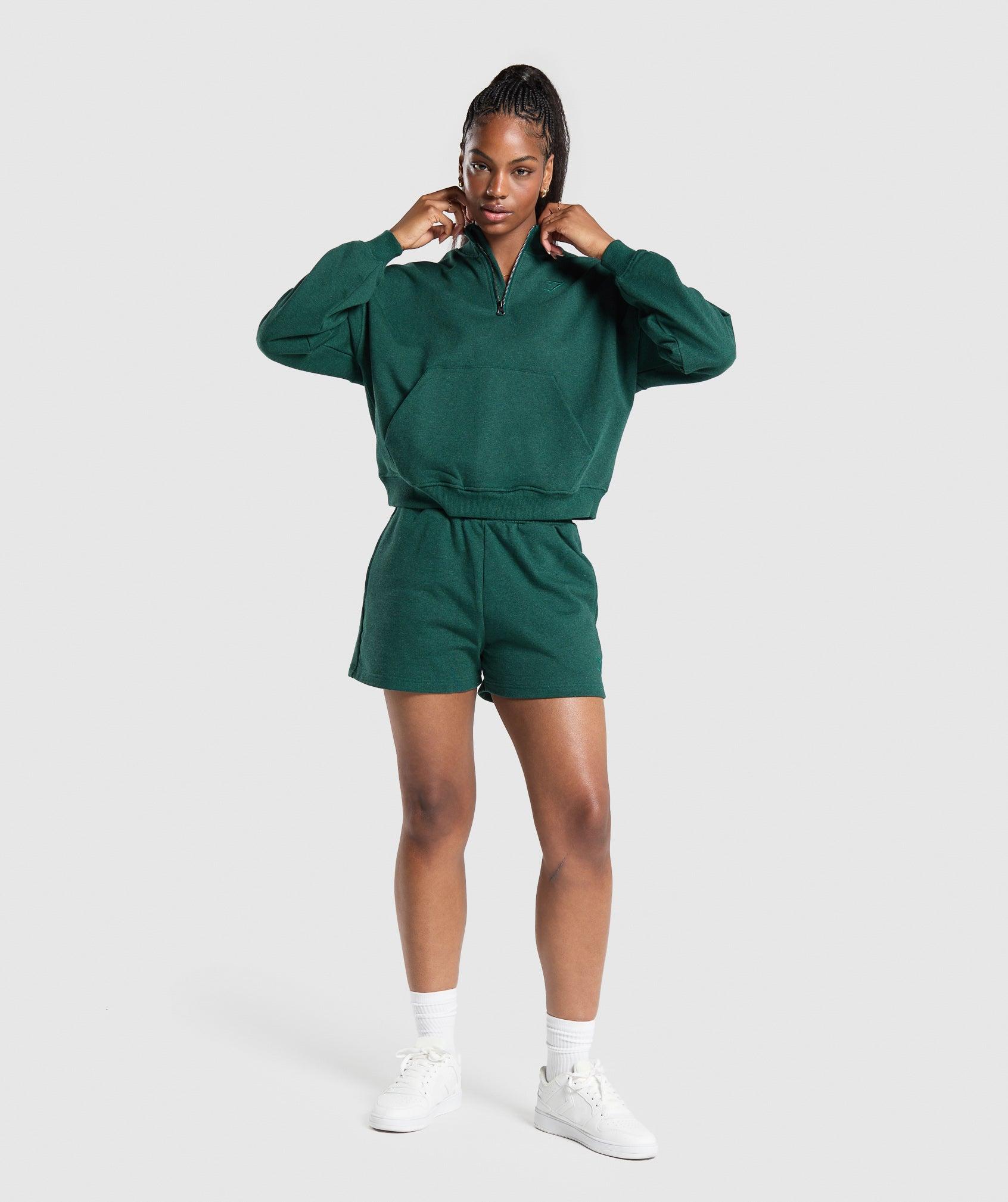 Gymshark Rest Day Sweats 1/2 Zip Pullover - Bros Bold Teal Marl Female Product Image