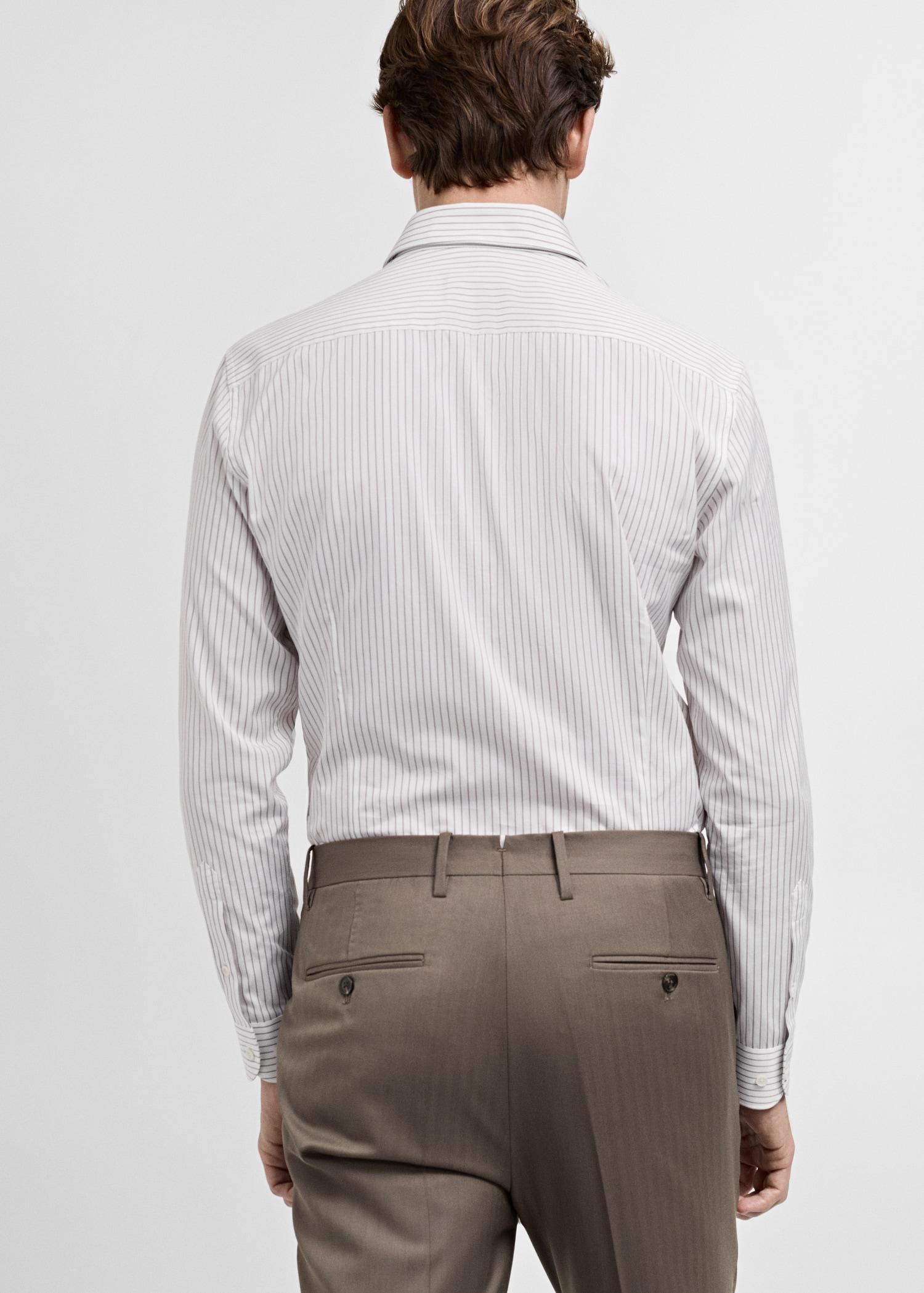 100% cotton striped suit shirt - Men | MANGO USA Product Image