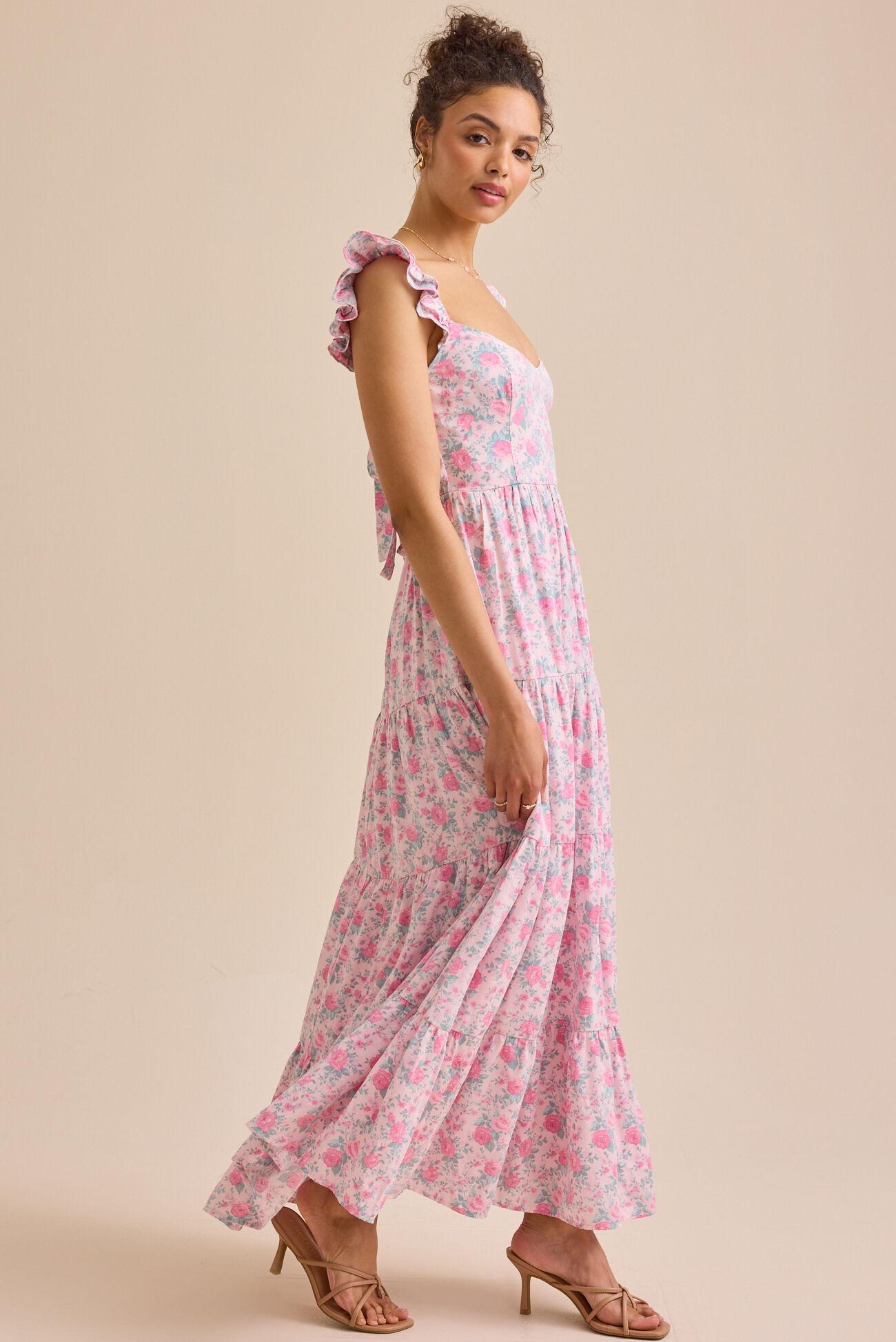 Brielle Flutter Sleeve Maxi Dress Product Image