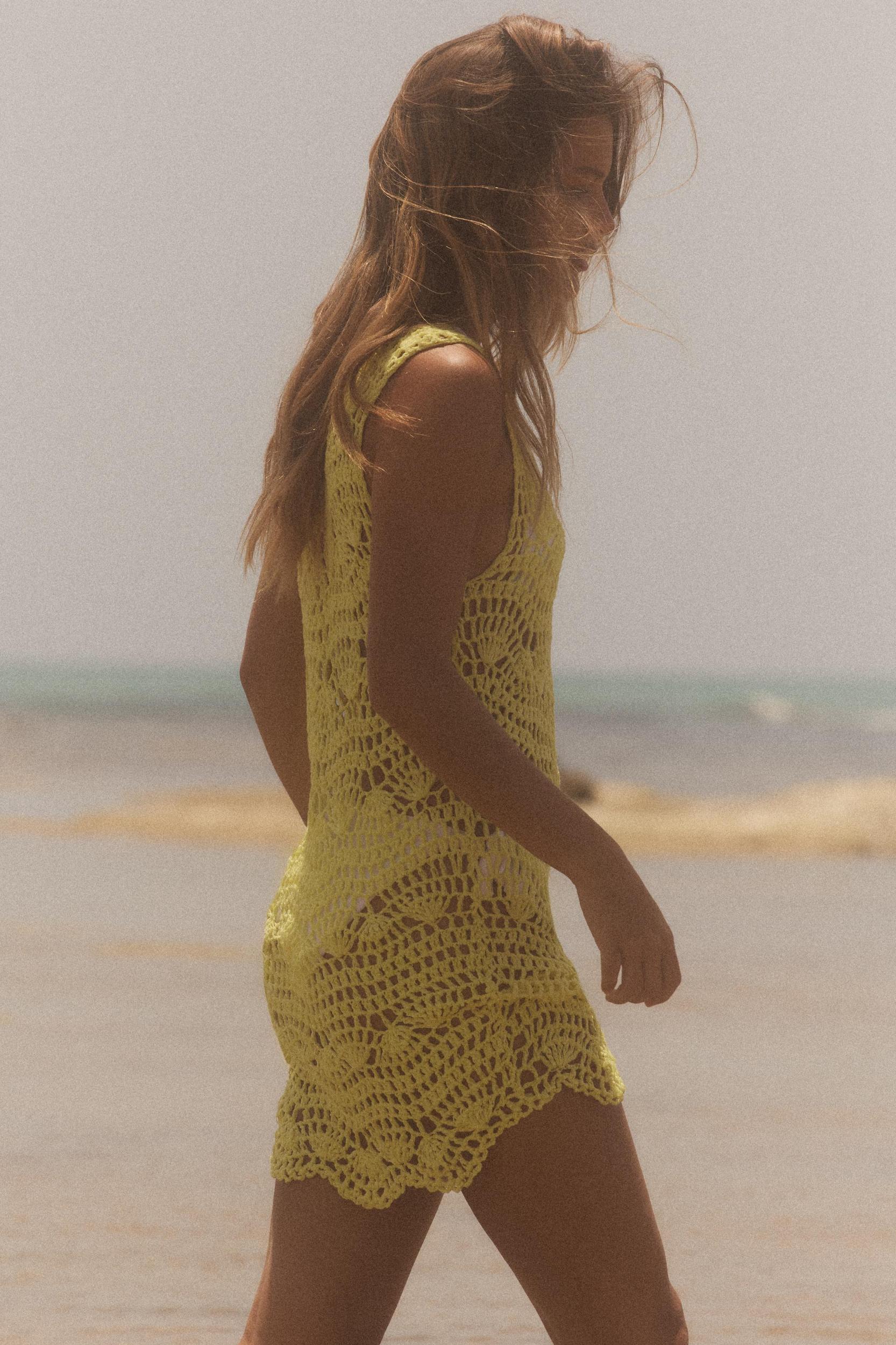 OPEN KNIT MINI DRESS Product Image