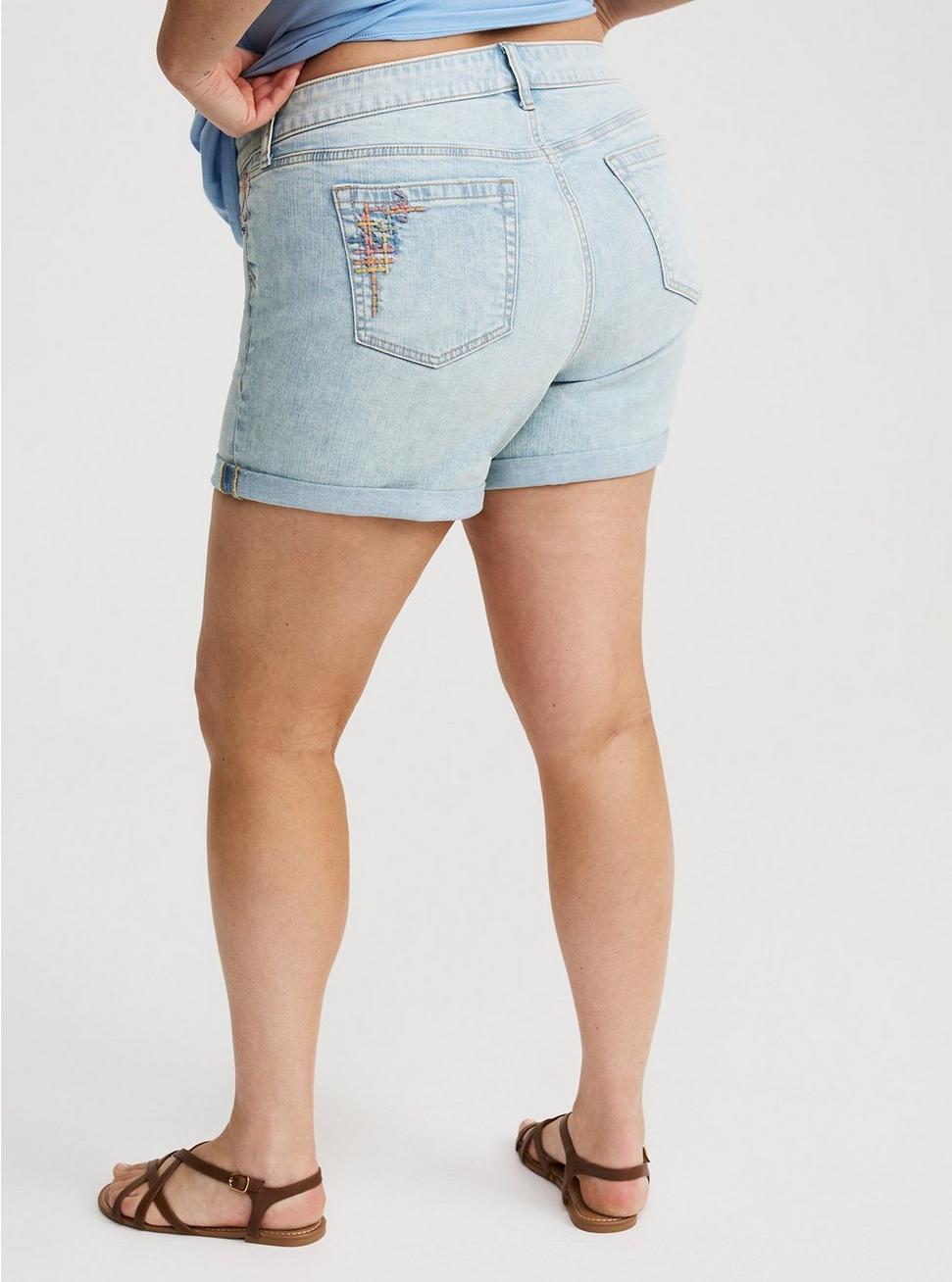 5'' Perfect Mid-Rise Embroidered Short Product Image