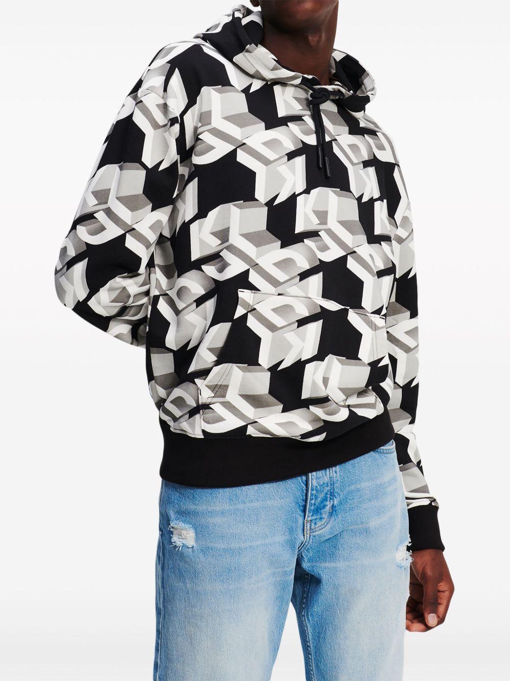 monogram-print organic-cotton hoodie Product Image