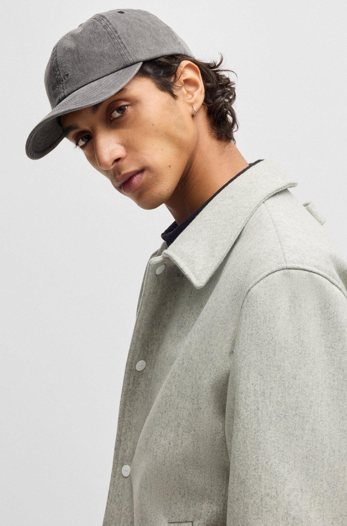Regular-fit padded coach jacket in a wool blend Product Image