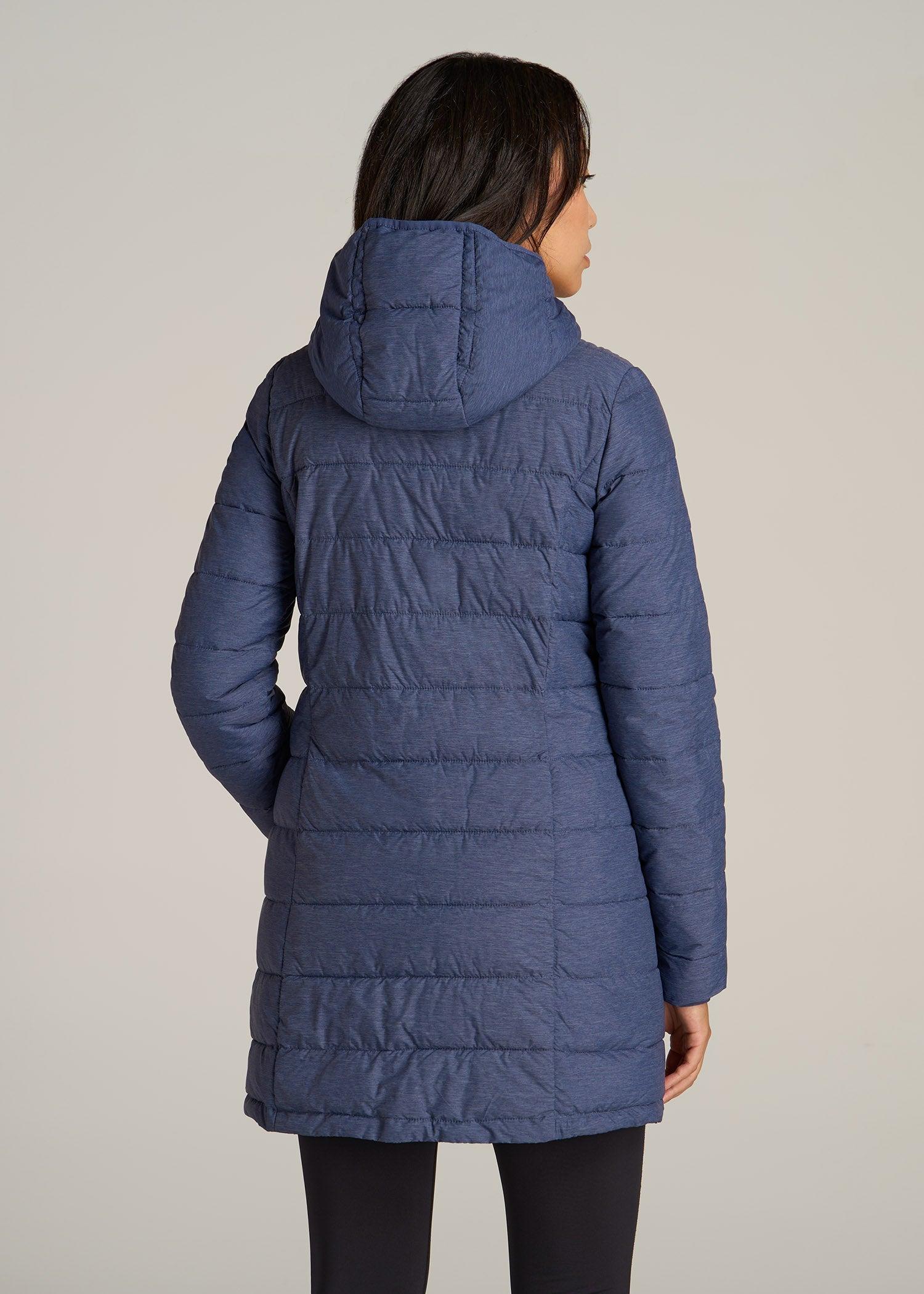 Packable Puffer Jacket for Tall Women in Blue Space Dye Female Product Image