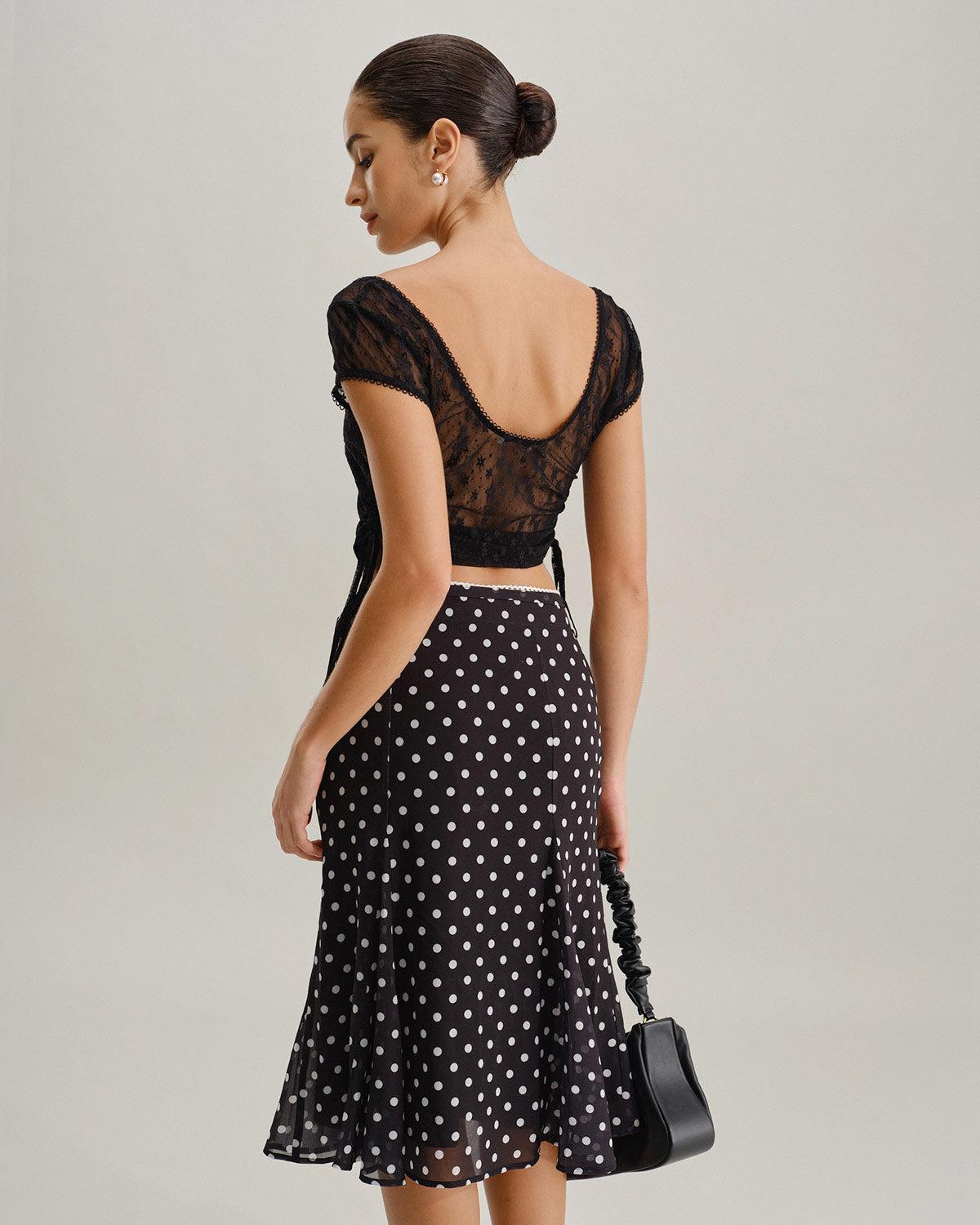 Black Mesh Cropped Tee Product Image