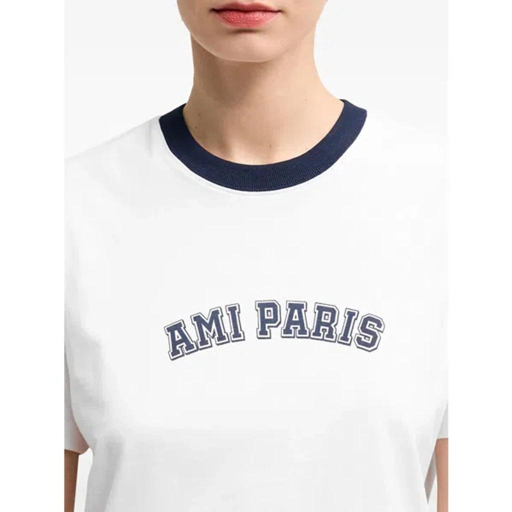 AMI ALEXANDRE MATTIUSSI Ami Paris Organic Cotton Logo Graphic T-shirt In White Product Image