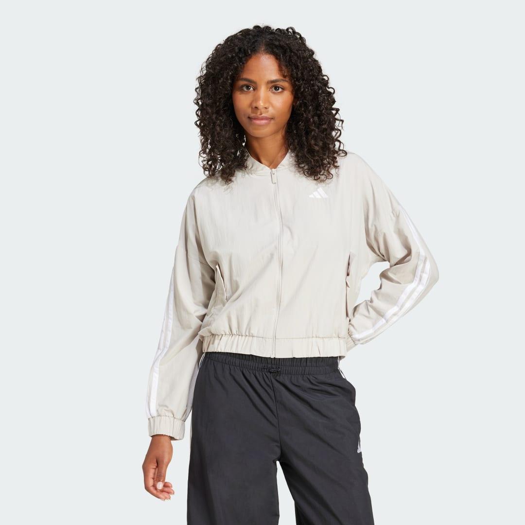 Women's adidas Essentials 3-Stripes Woven Bomber Sportswear Jacket,  Product Image