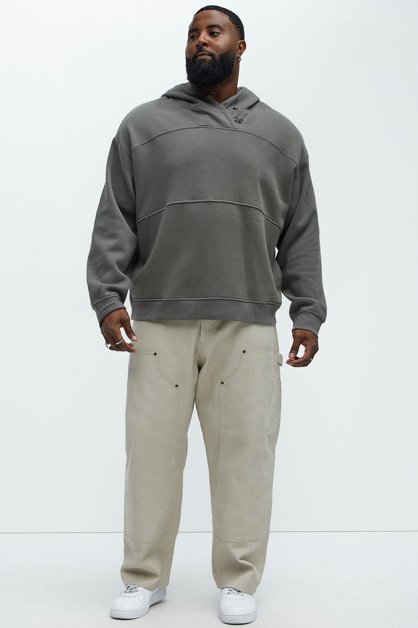 Palmer Asymmetrical Pullover Hoodie - Charcoal Product Image