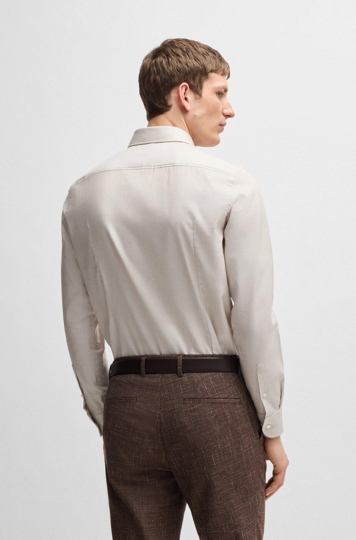 Slim-fit shirt in a structured cotton blend Product Image