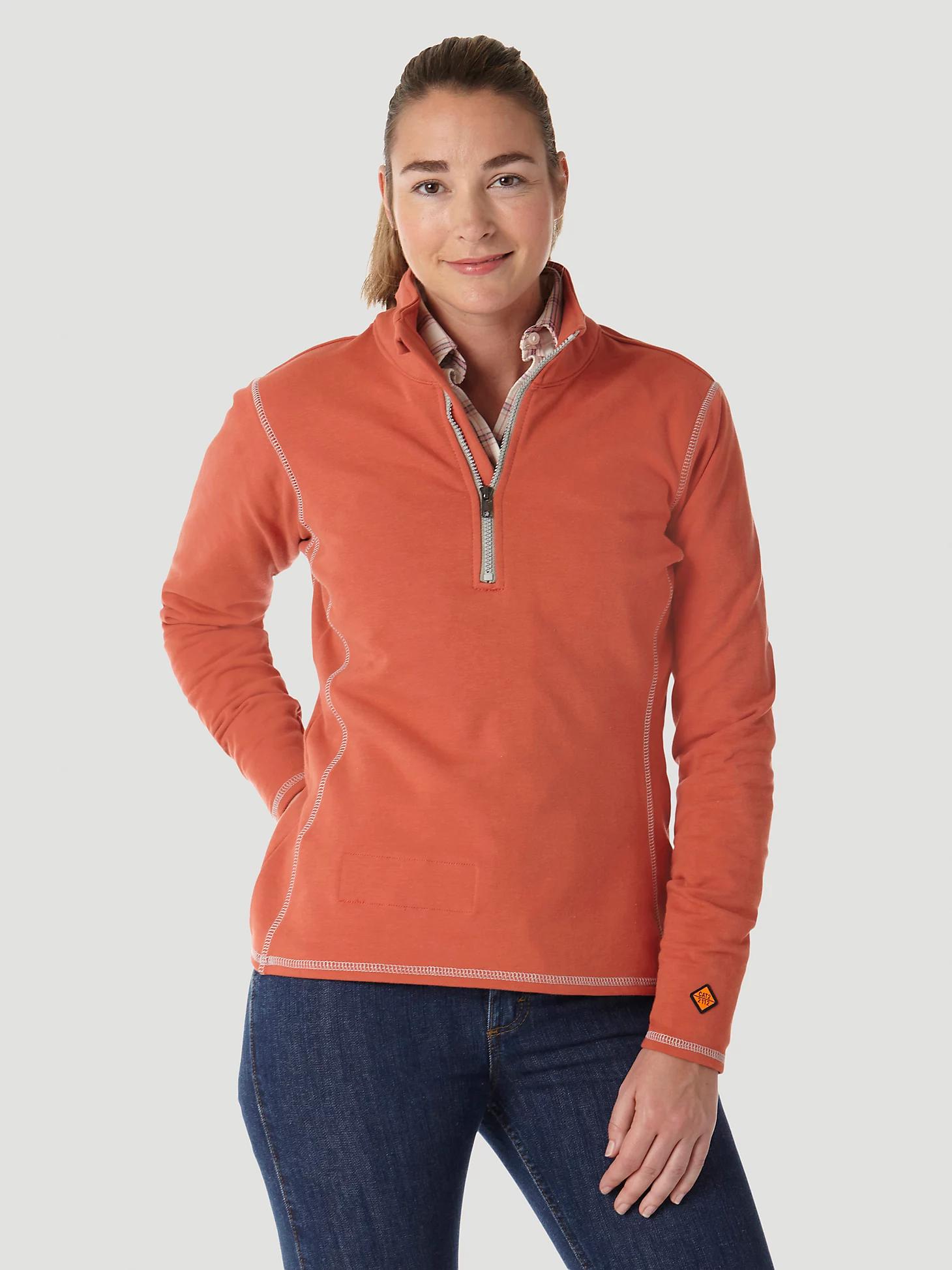 Women's Wrangler® FR Flame-Resistant Long Sleeve Quarter-Zip Pullover | Women's TOPS | Wrangler® Product Image