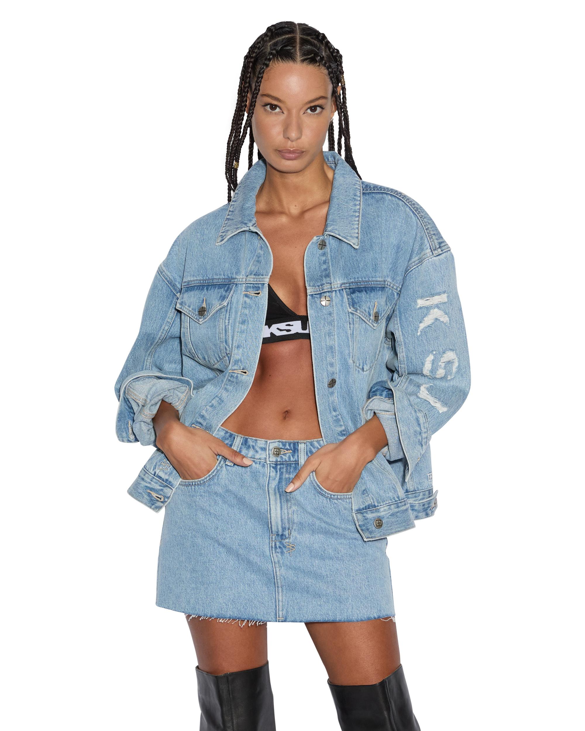 OVERSIZED JACKET TORN UP Female Product Image