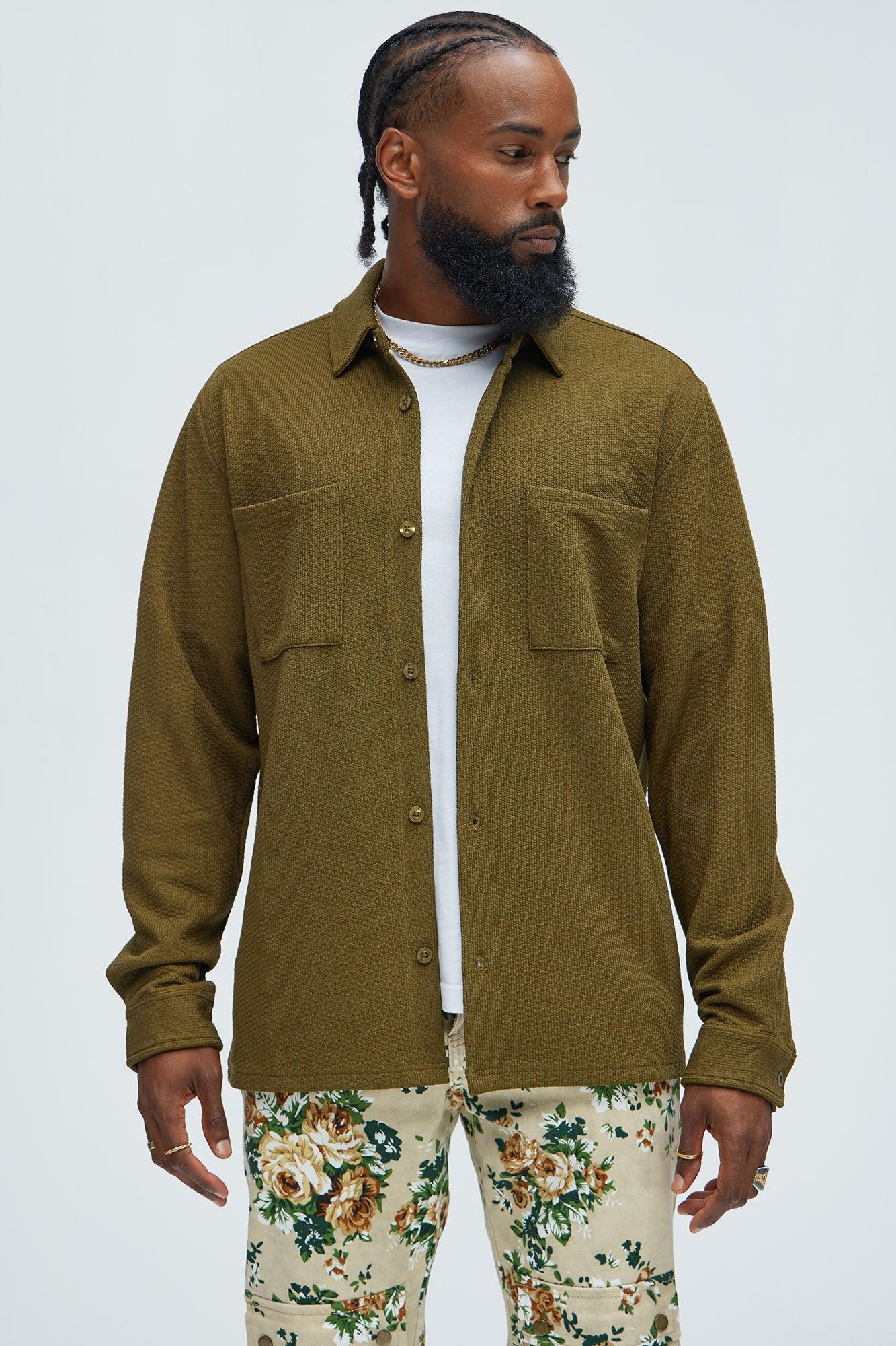 Capstan Textured Button Up Shirt - Olive Product Image