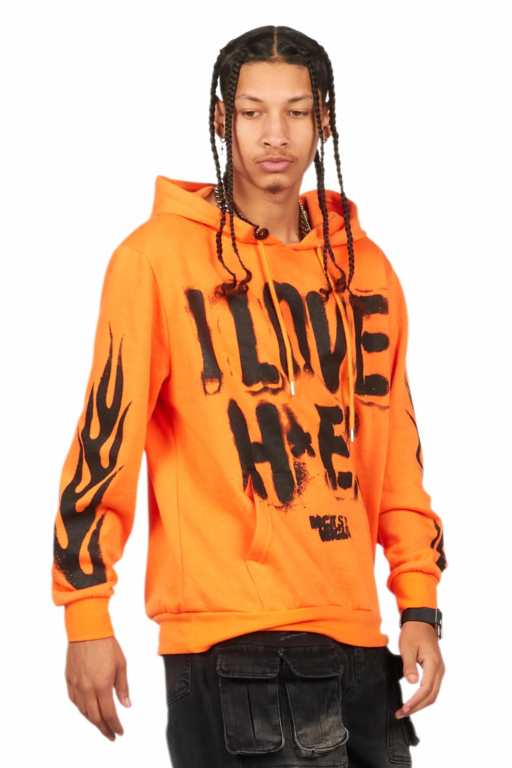 Banyan Orange Graphic Hoodie Male Product Image
