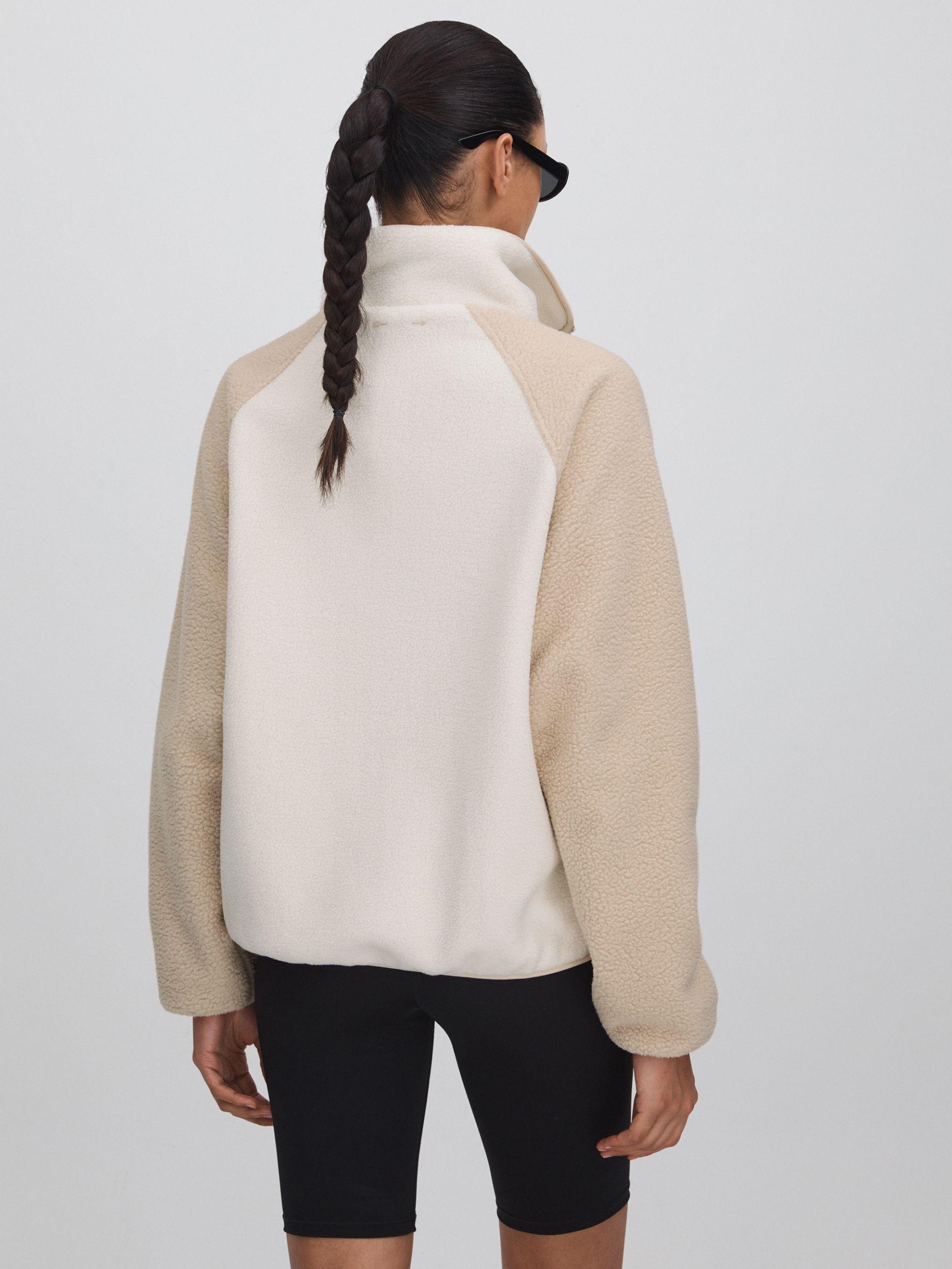 Fleece Funnel Neck Jacket in Natural Product Image
