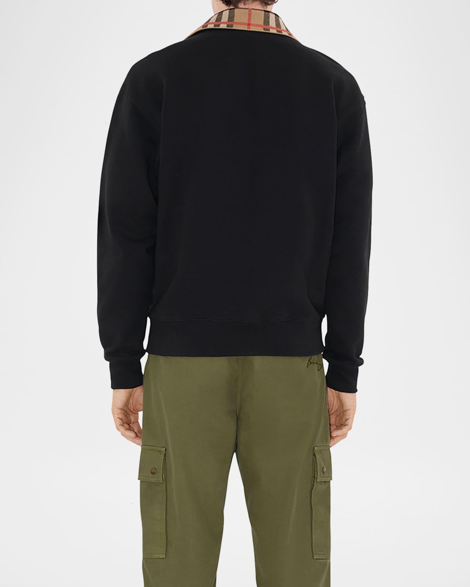 Men's Check-Collar Quarter-Zip Sweater Product Image