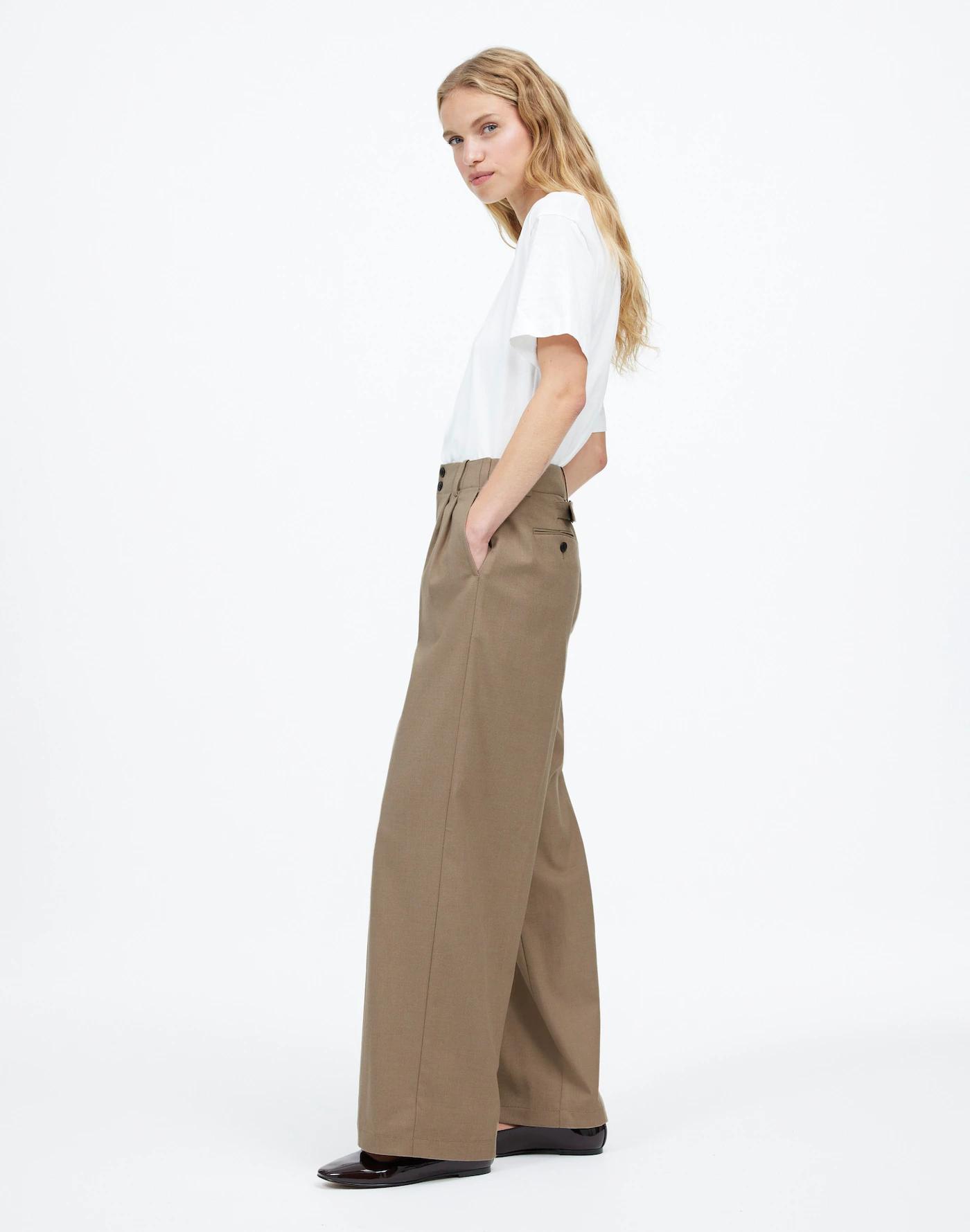 The Tall Harlow Wide-Leg Trouser in Brushed Twill Product Image