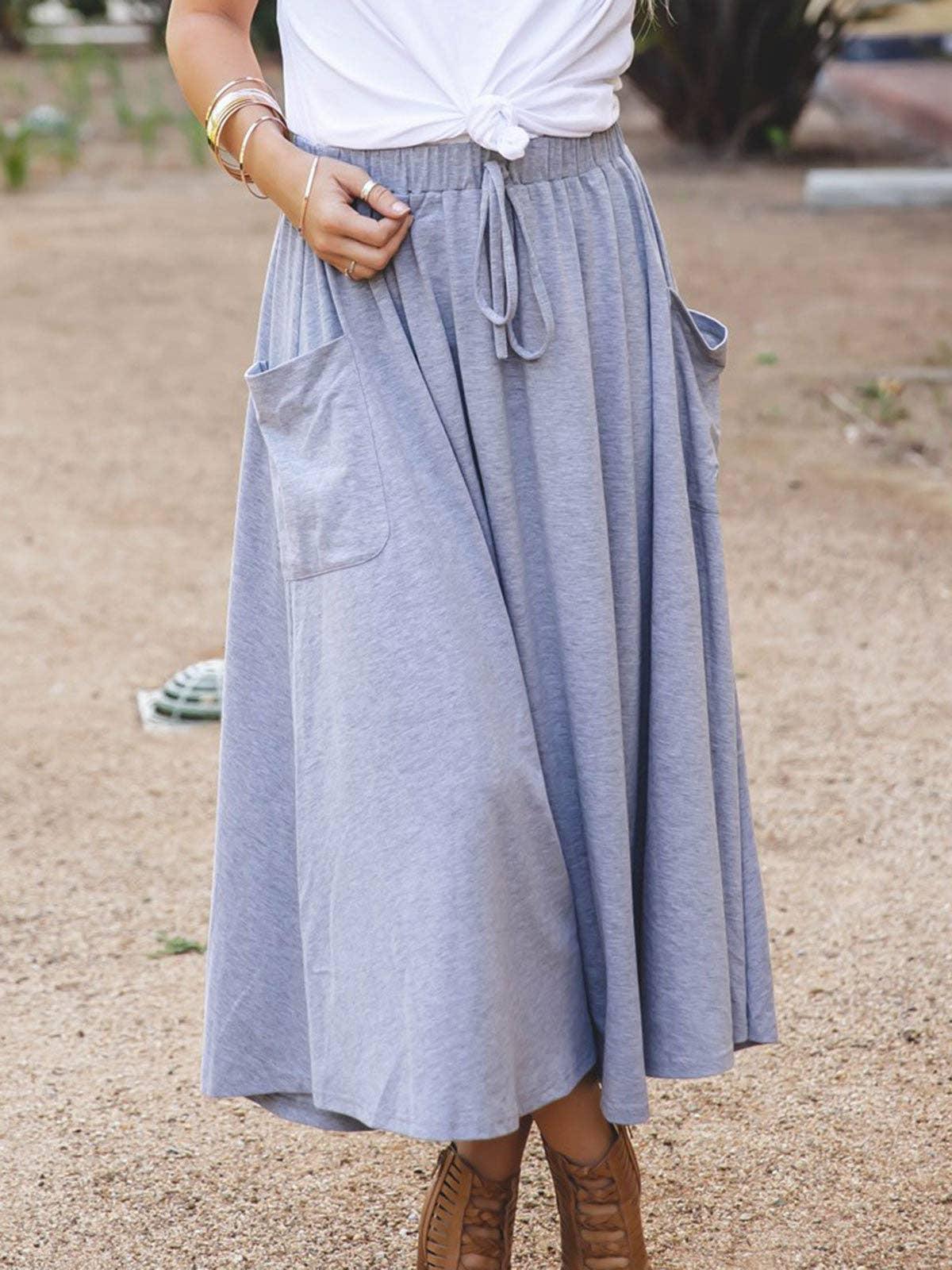 The Olive Pocket Skirt: Gray Product Image