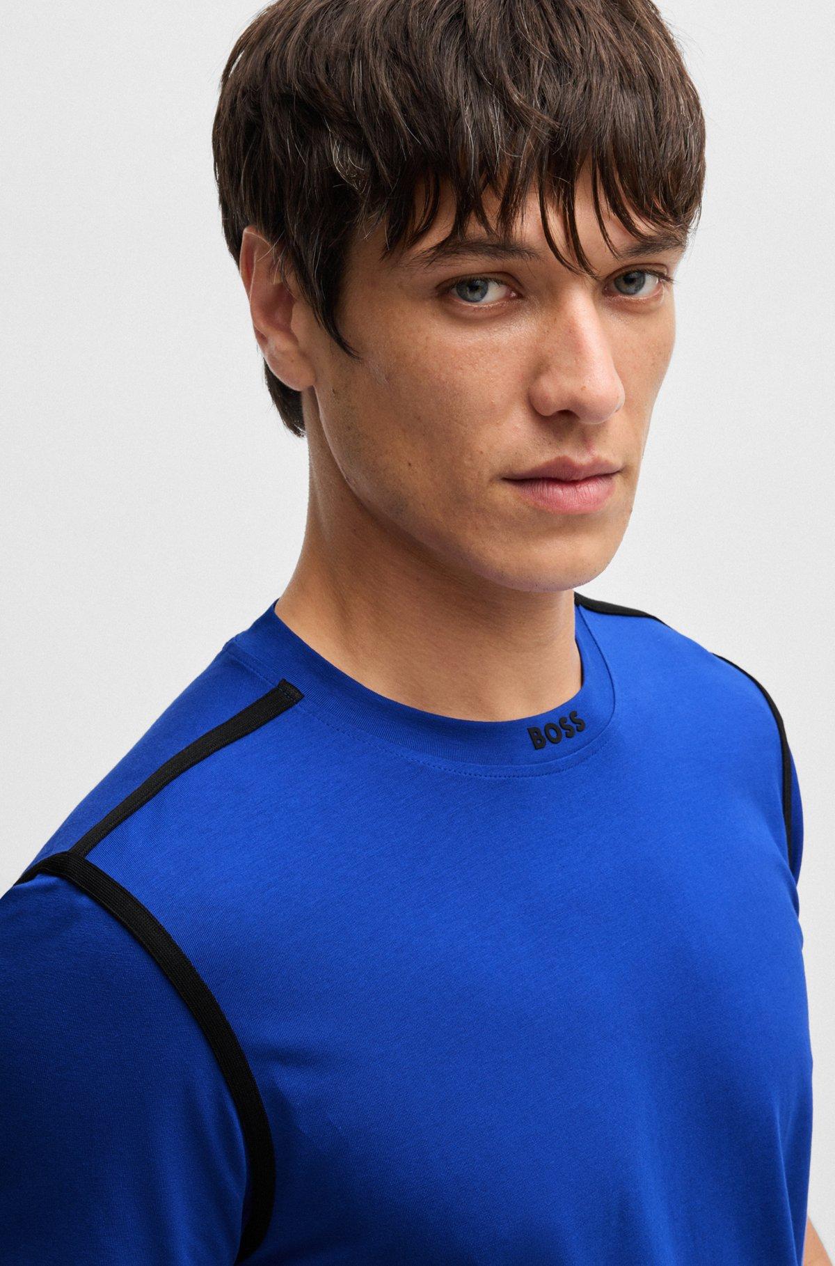 Stretch-cotton T-shirt with tape trims Product Image