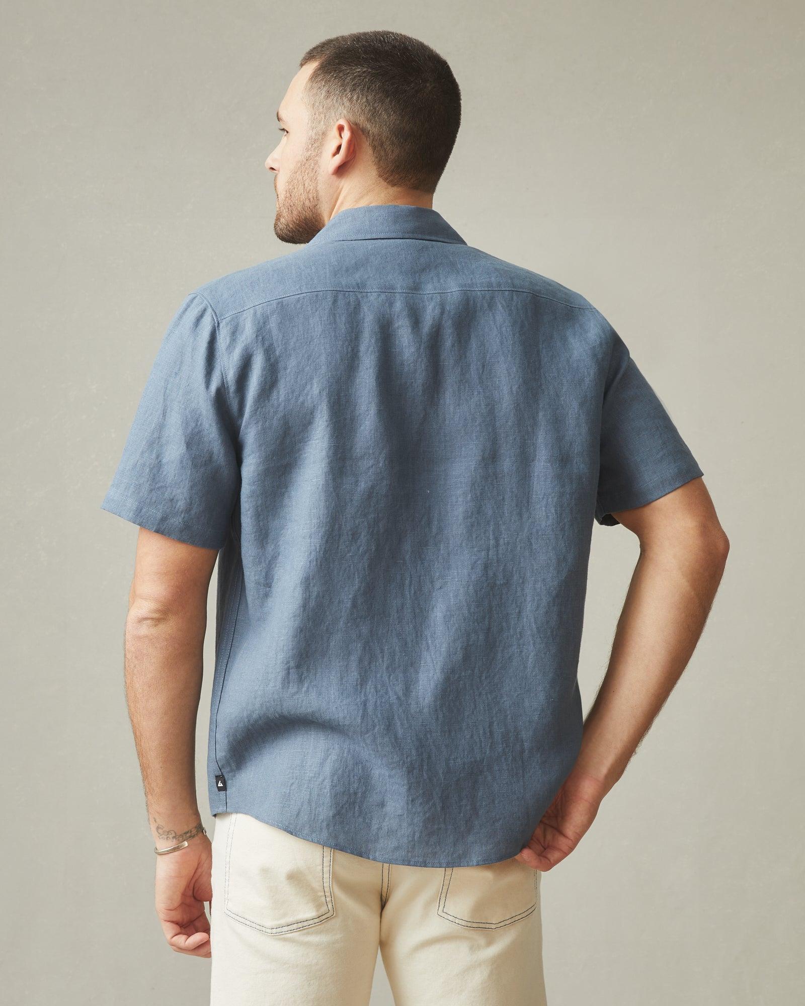Men's Linen Shirt - Slate Blue Product Image