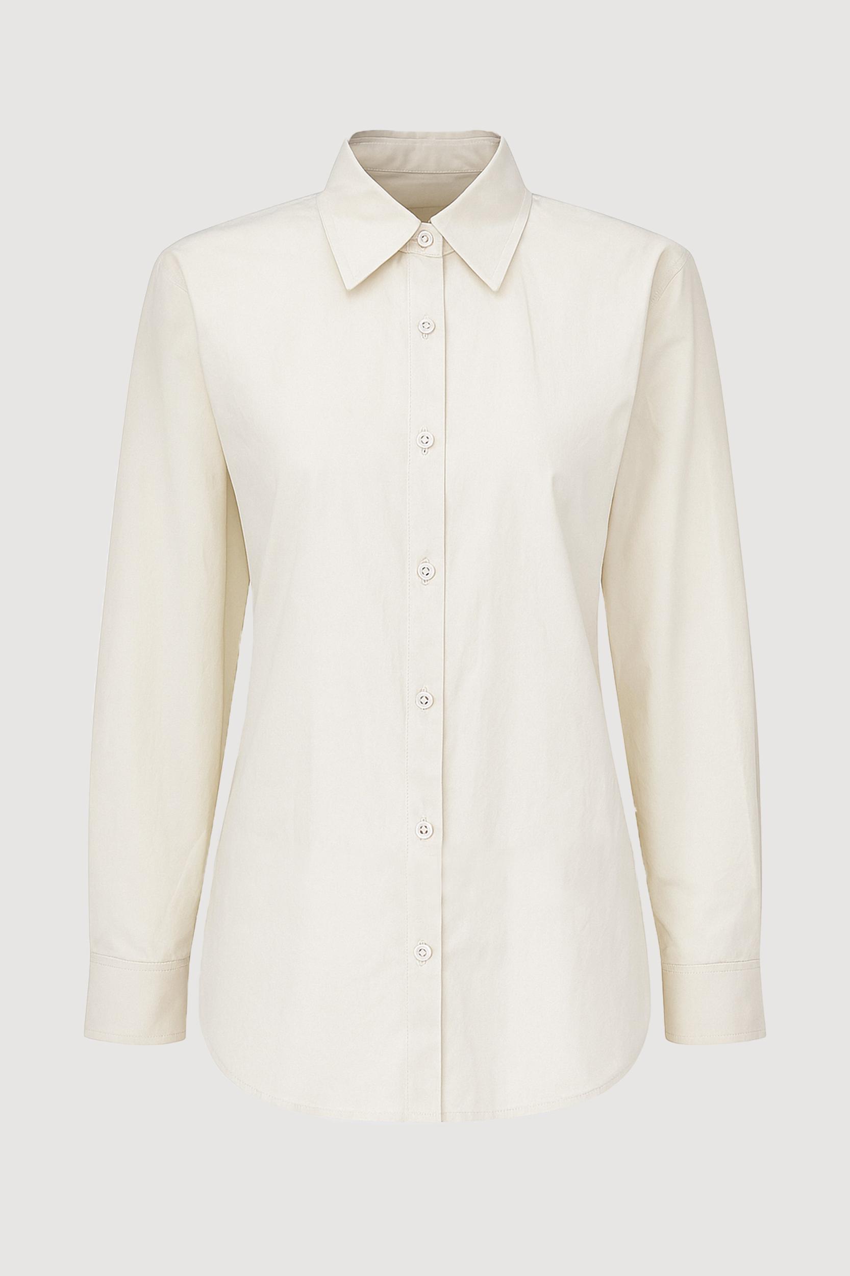 Phoebe Side-Button Tulip-Hem Shirt Product Image