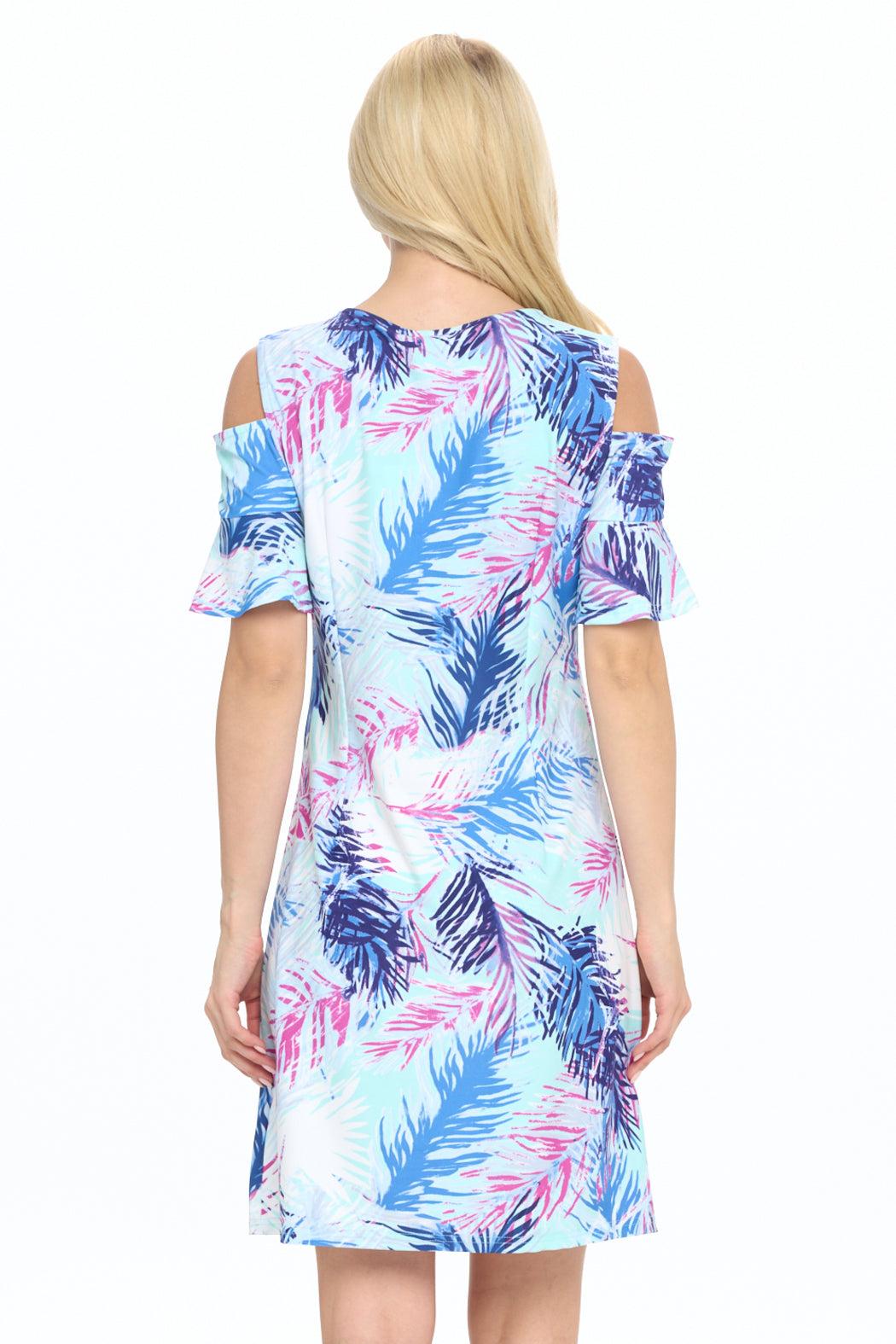 Royal Cold Shoulder Dress Product Image