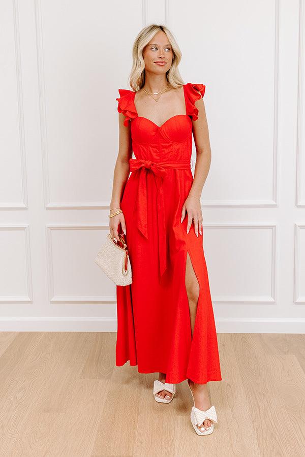 Haute In Here Linen-Blend Maxi Dress Product Image