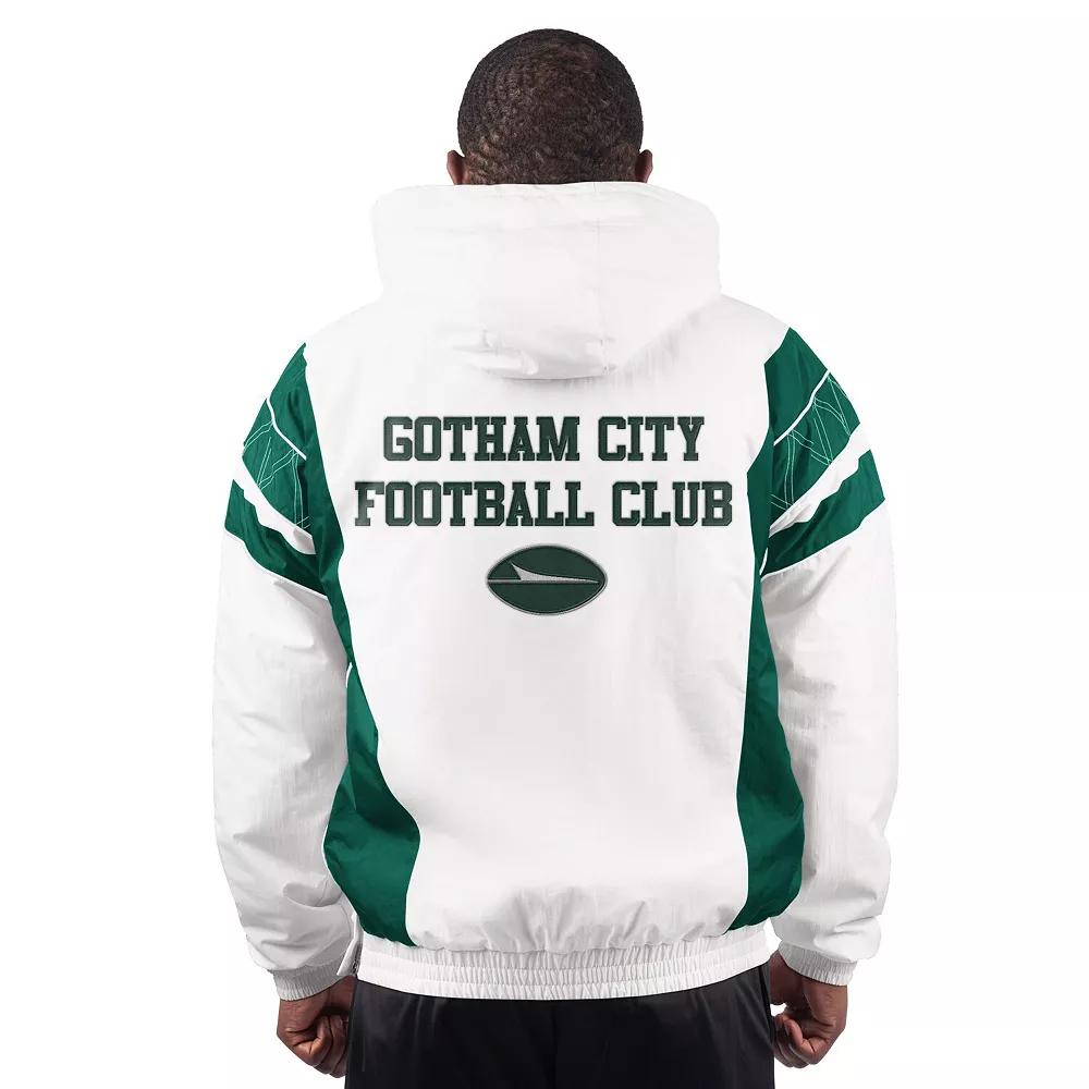 Men's Starter White New York Jets Gotham City Half-Zip Hoodie Jacket, Size: Small Product Image