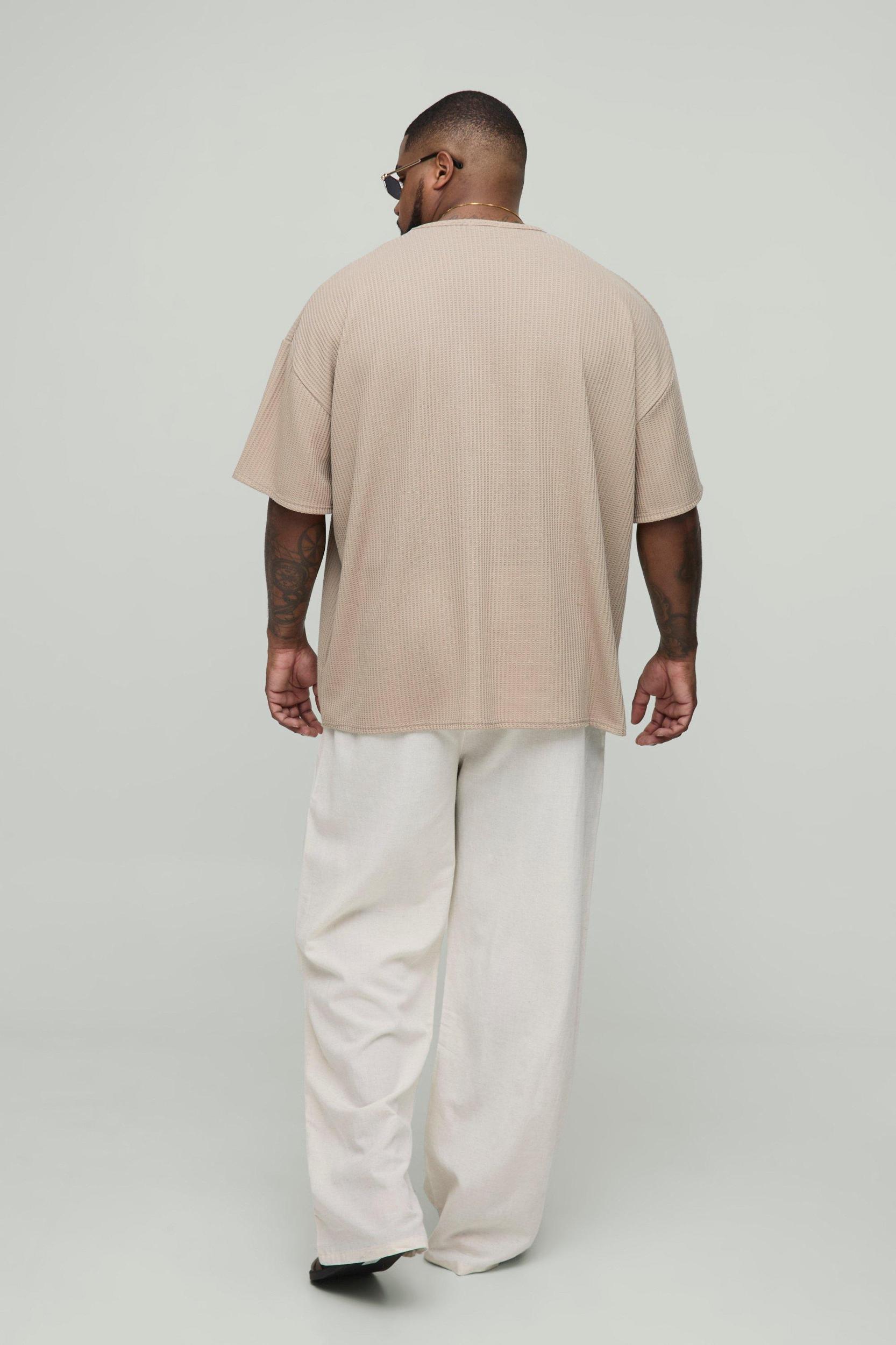 Plus Oversized Textured T-Shirt | boohooMAN USA Product Image