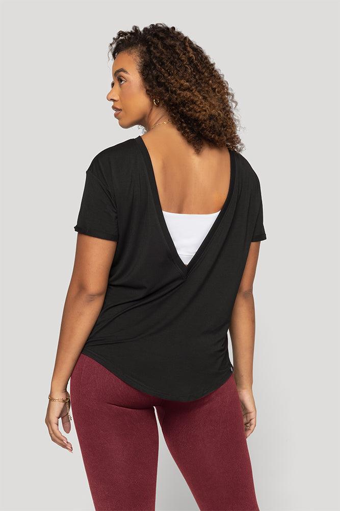 Reversible Deep V Tee - Black Product Image