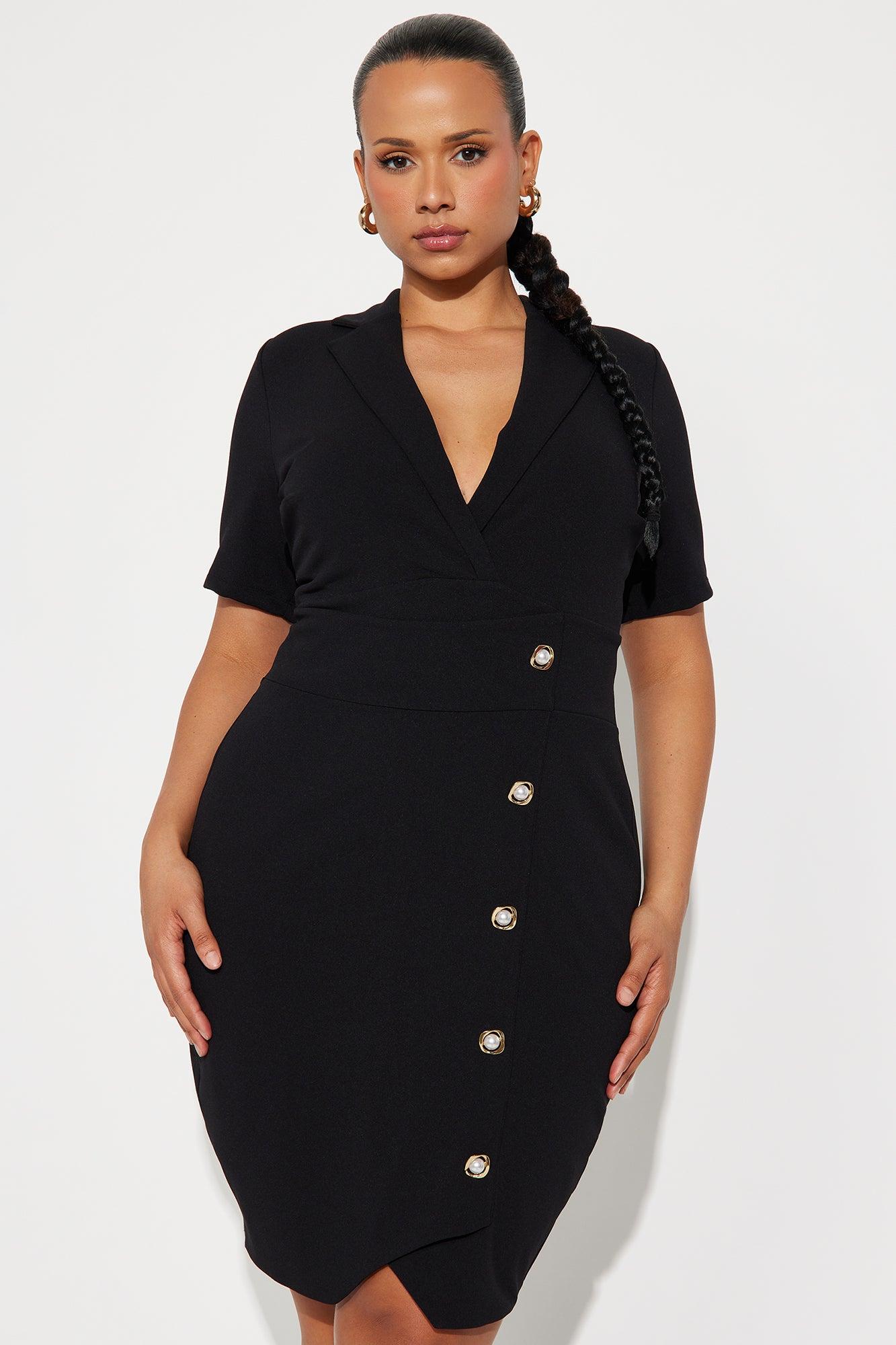 Gia Collar Mini Shirt Dress - Black Female Product Image