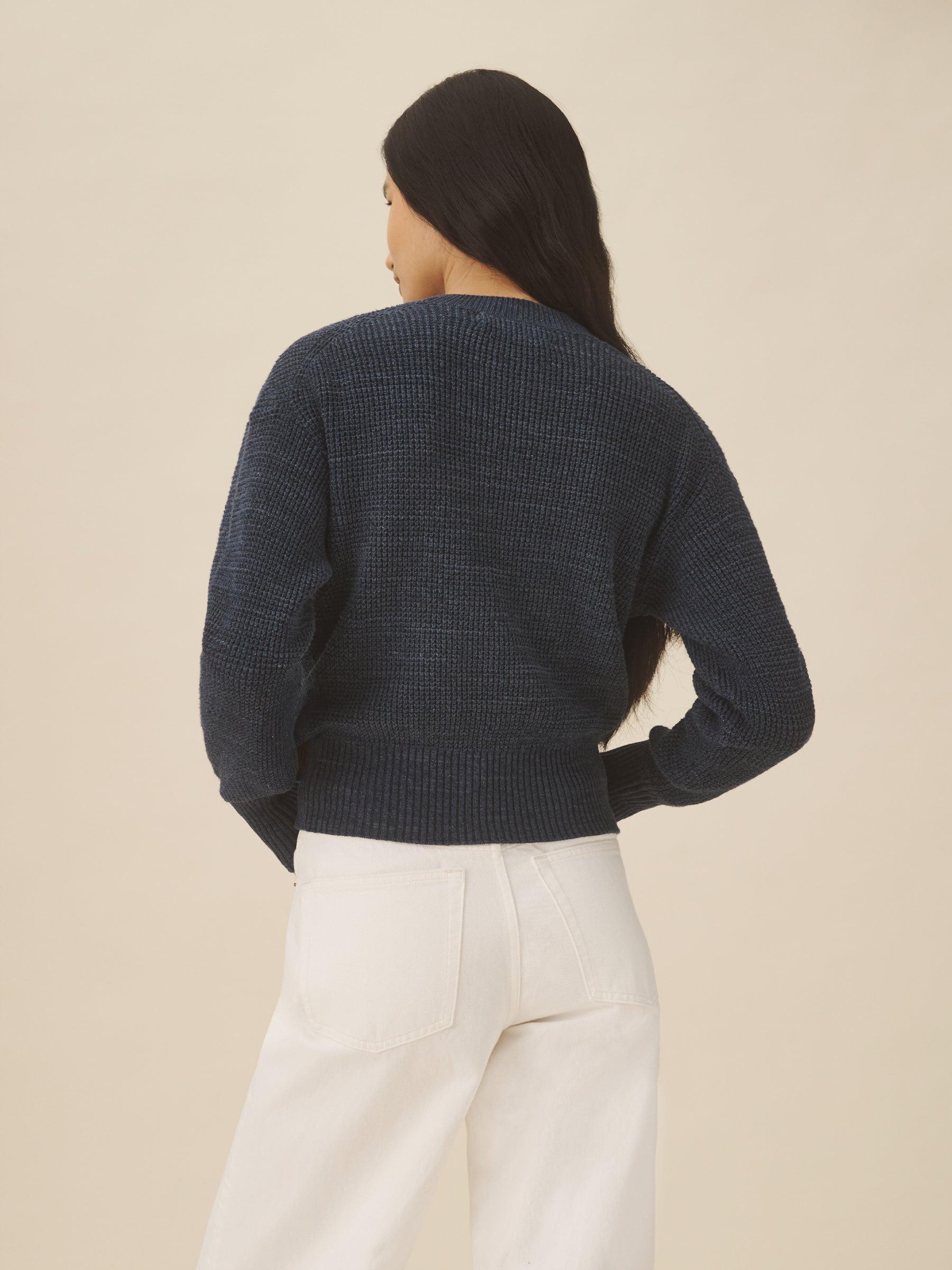 Marled Navy Heather Seafarer Shrunken Crew Product Image