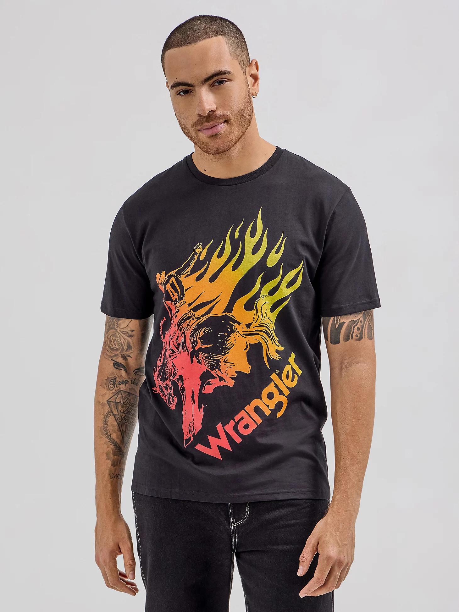 Wrangler® x Hot Wheels™ Men's Flaming Bronco T-Shirt Beauty Product Image