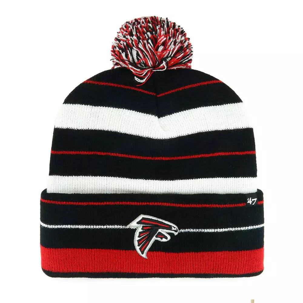 Men's '47 Black Atlanta Falcons Powerline Cuffed Knit Hat with Pom Product Image