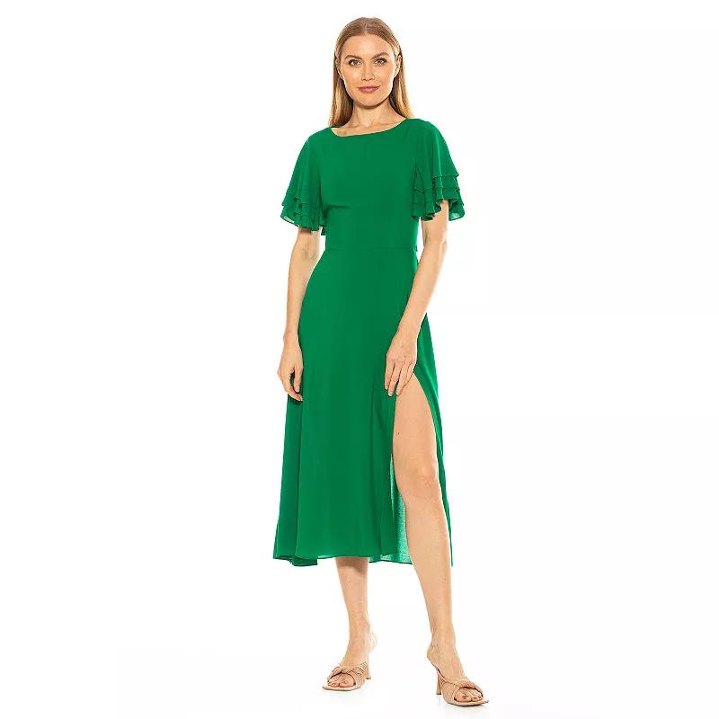 Women's ALEXIA ADMOR Lilia Ruffle-Sleeve Midi Dress,  Product Image