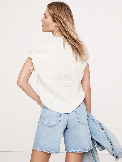 Oversized Linen Cinch Top Product Image