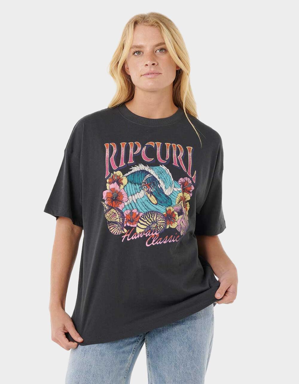 RIP CURL Hawaii Classic Womens Oversized Tee - BLACK Product Image