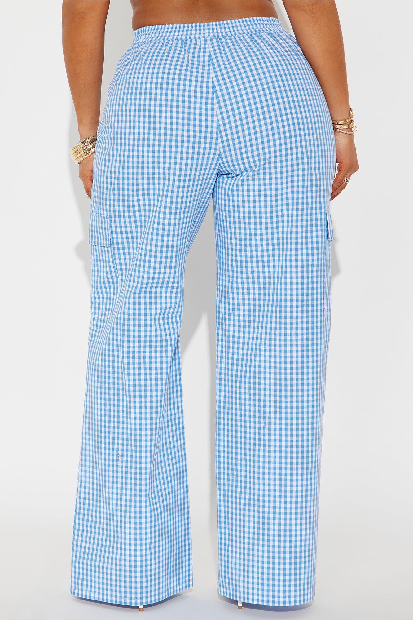 Tell You Stories Gingham Pant - Blue/combo Product Image