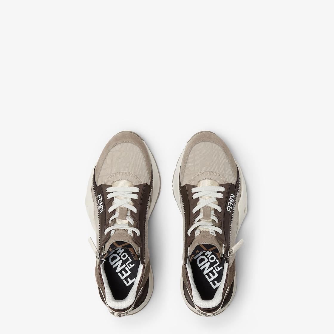 Fendi Flow SneakersBeige nubuck leather low-tops Product Image