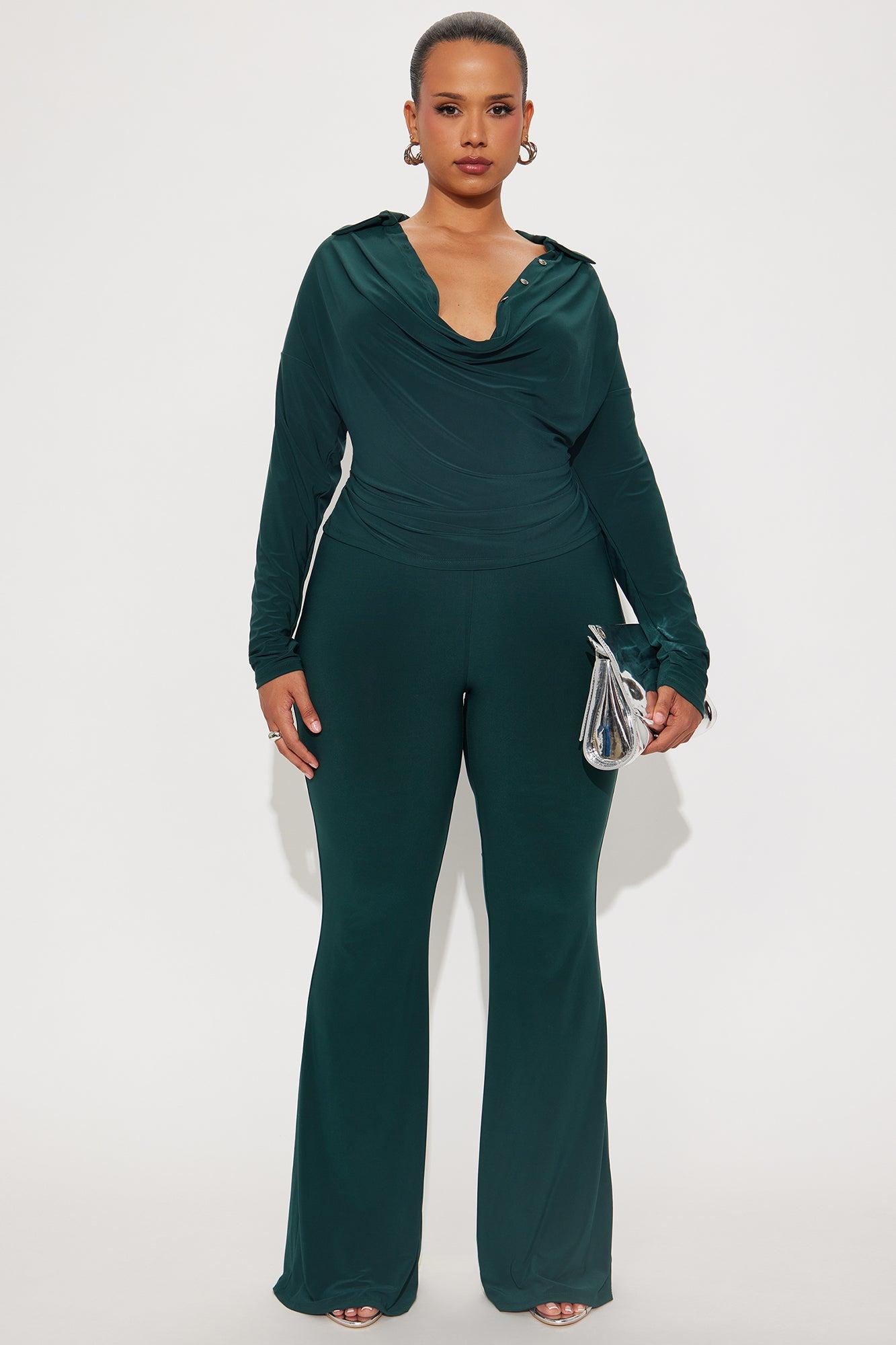 Samantha Cowl Neck Pant Set - Hunter Female Product Image