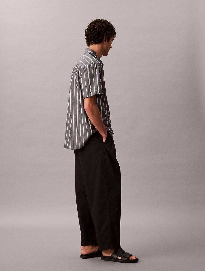 Cotton Stripe Relaxed Button-Down Shirt  Product Image