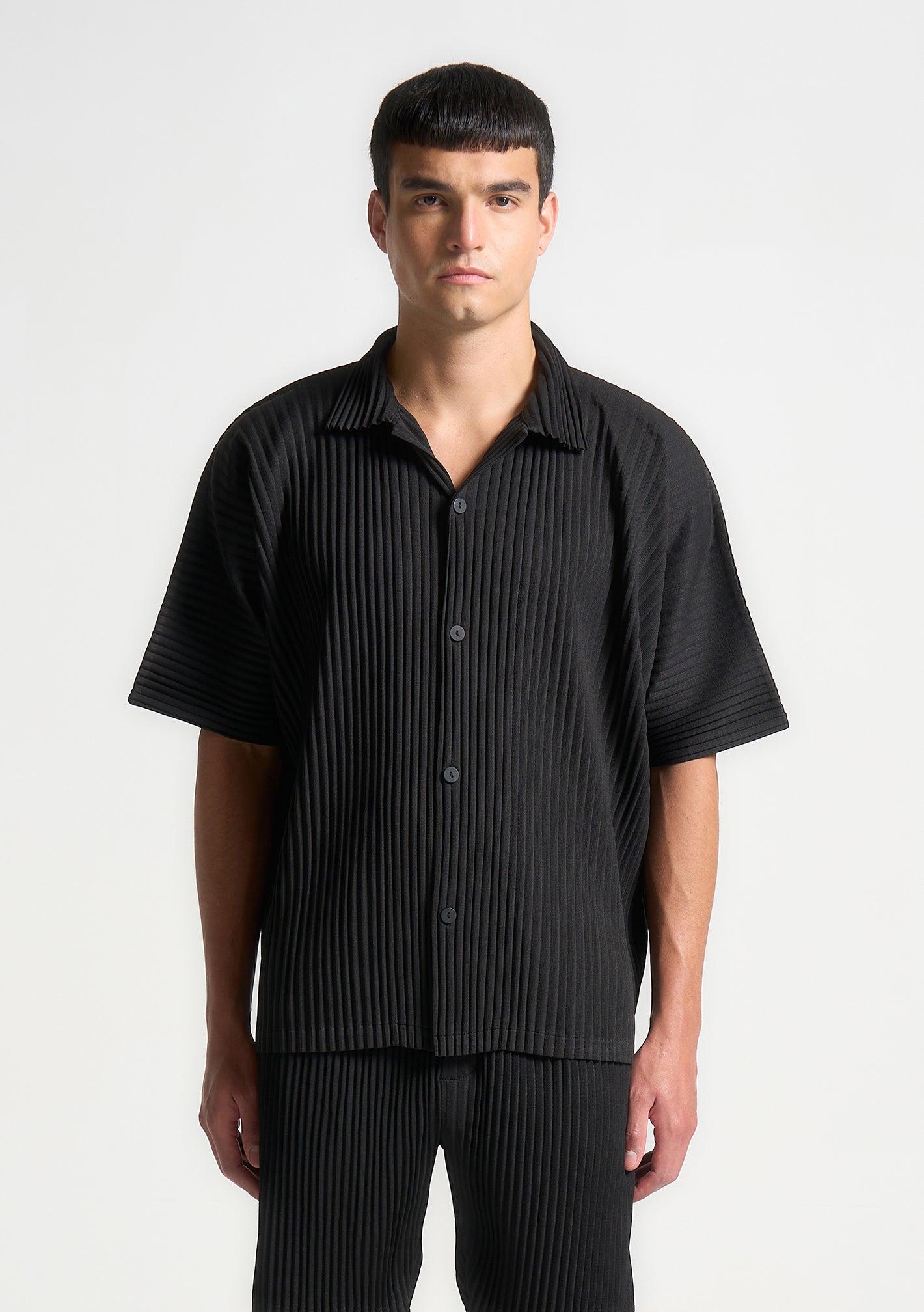 Pascal - Pleated Shirt - Black Male Product Image