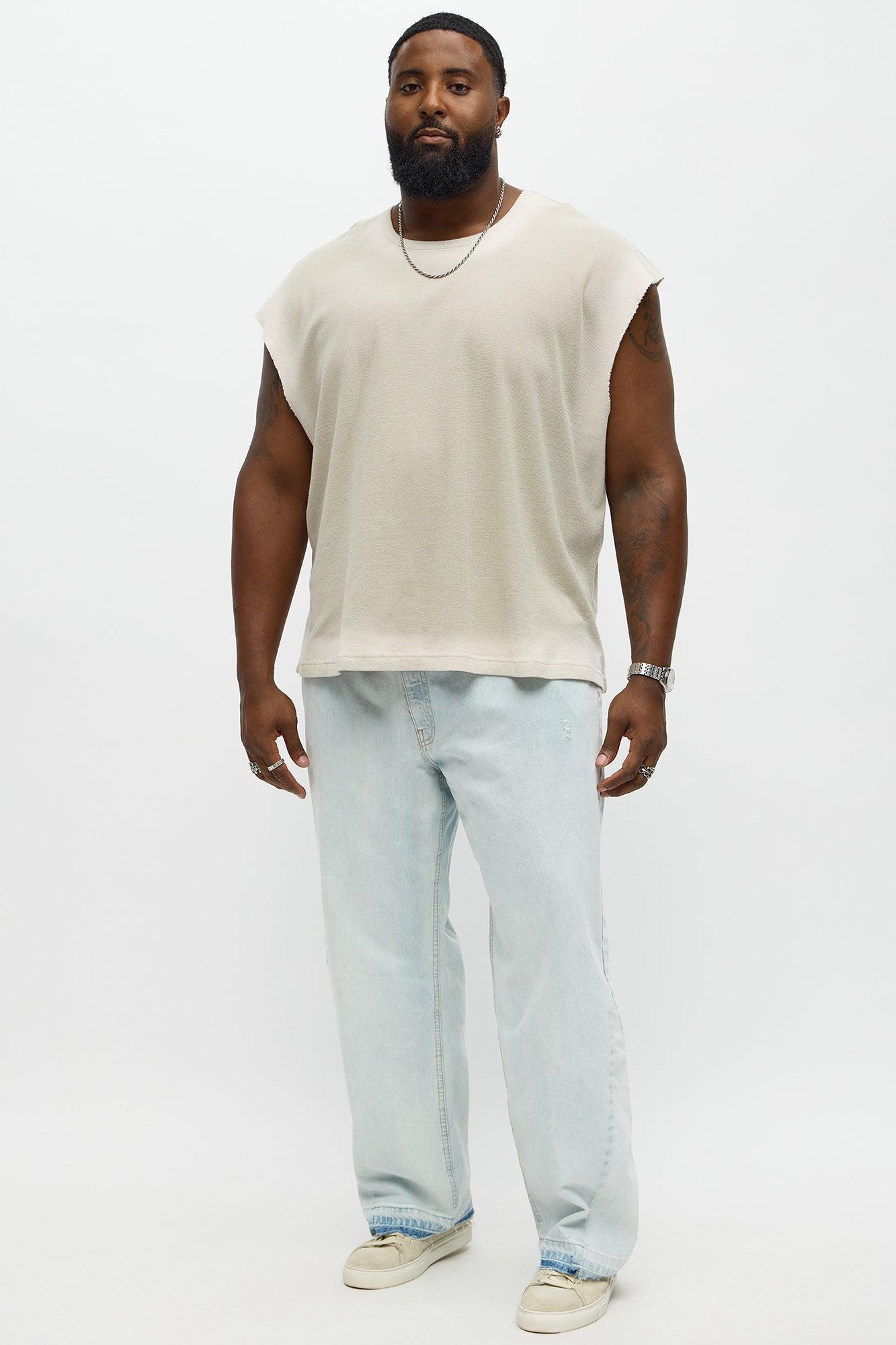 Relaxed Washed Muscle Tank - Grey Male Product Image