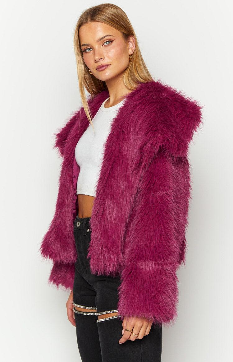 Sophie Purple Faux Fur Jacket Product Image