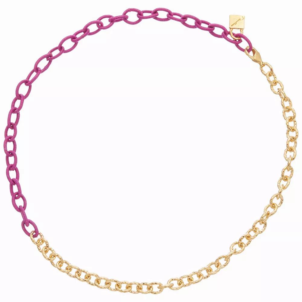 Juvell 18k Gold Plated Two Tone Link Necklace, Women's, Size: 16-18" ADJ, Gold Tone Product Image